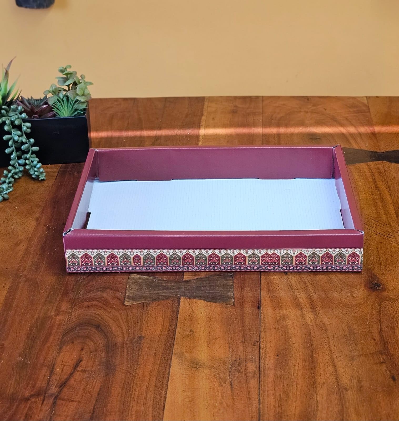 Decorative Folding Gift Boxes - Maroon (6 Pack) -6