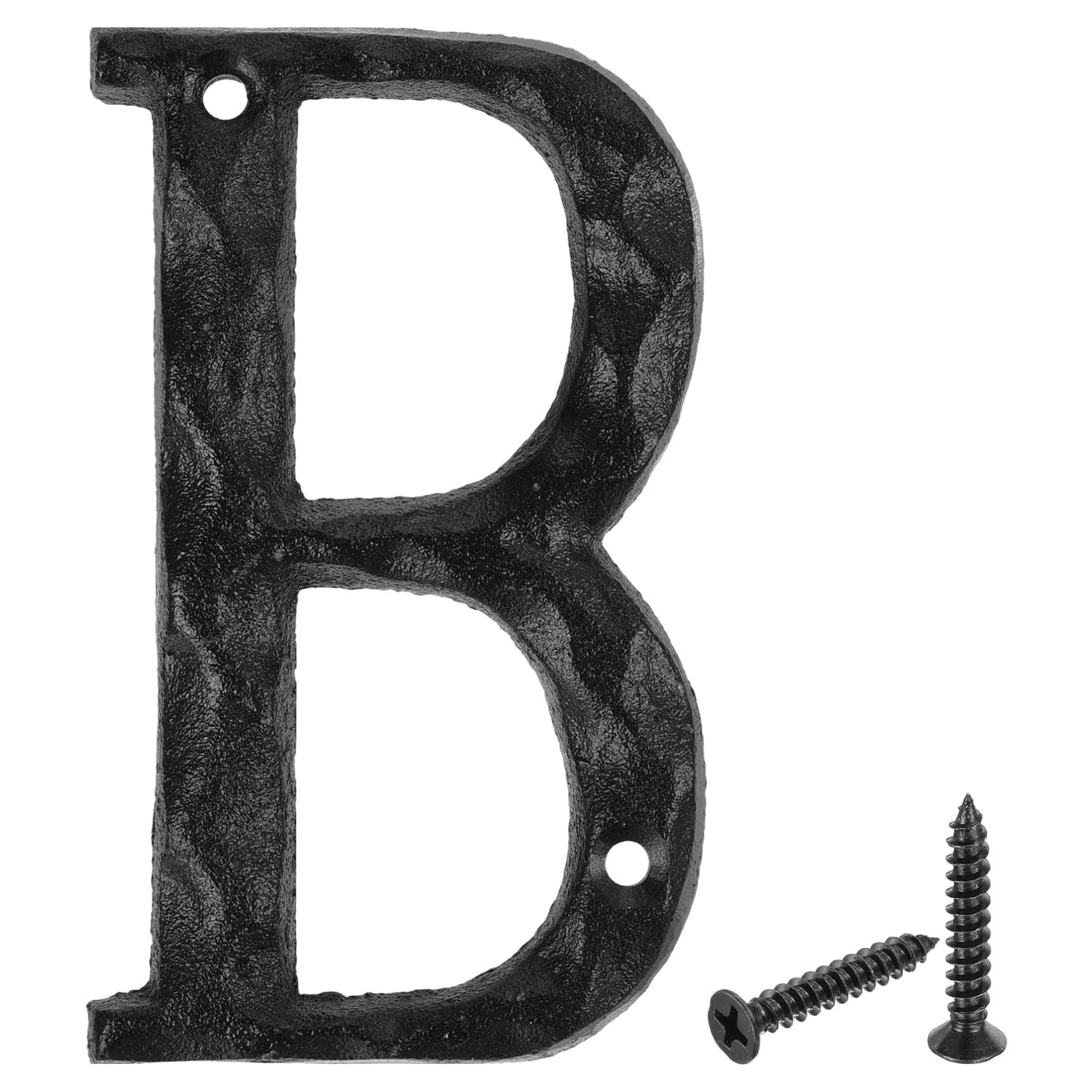 sourcing map House Address Letter, 4.9 Inch Cast Iron Vintage Wall Letter B Outside Letters for Home Street Office Mailbox Sign, Black