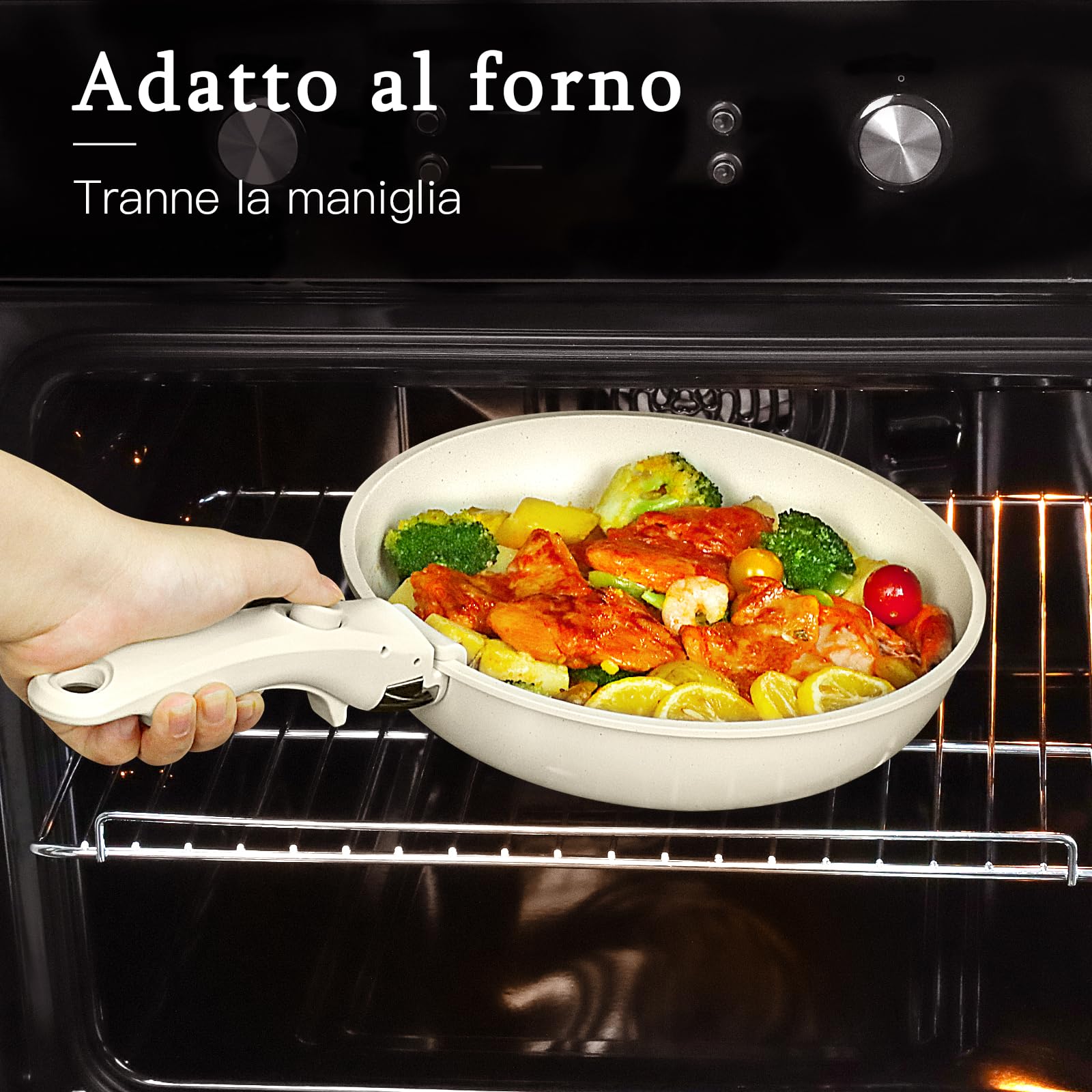 Gipp Set Di Padelle E Pentole Con Rivestimento Antiaderente - Set Di 15 Pezzi Con Manici Rimovibili, Senza Sostanze Tossiche, Adatto Per Induzione, Forno E Lavastoviglie