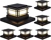 Dynaming 6-Pack Solar Post Cap Lights for 4x4 5x5 6x6 Posts - Bright Warm White LED, Waterproof Outdoor Fence Deck Garden Lights