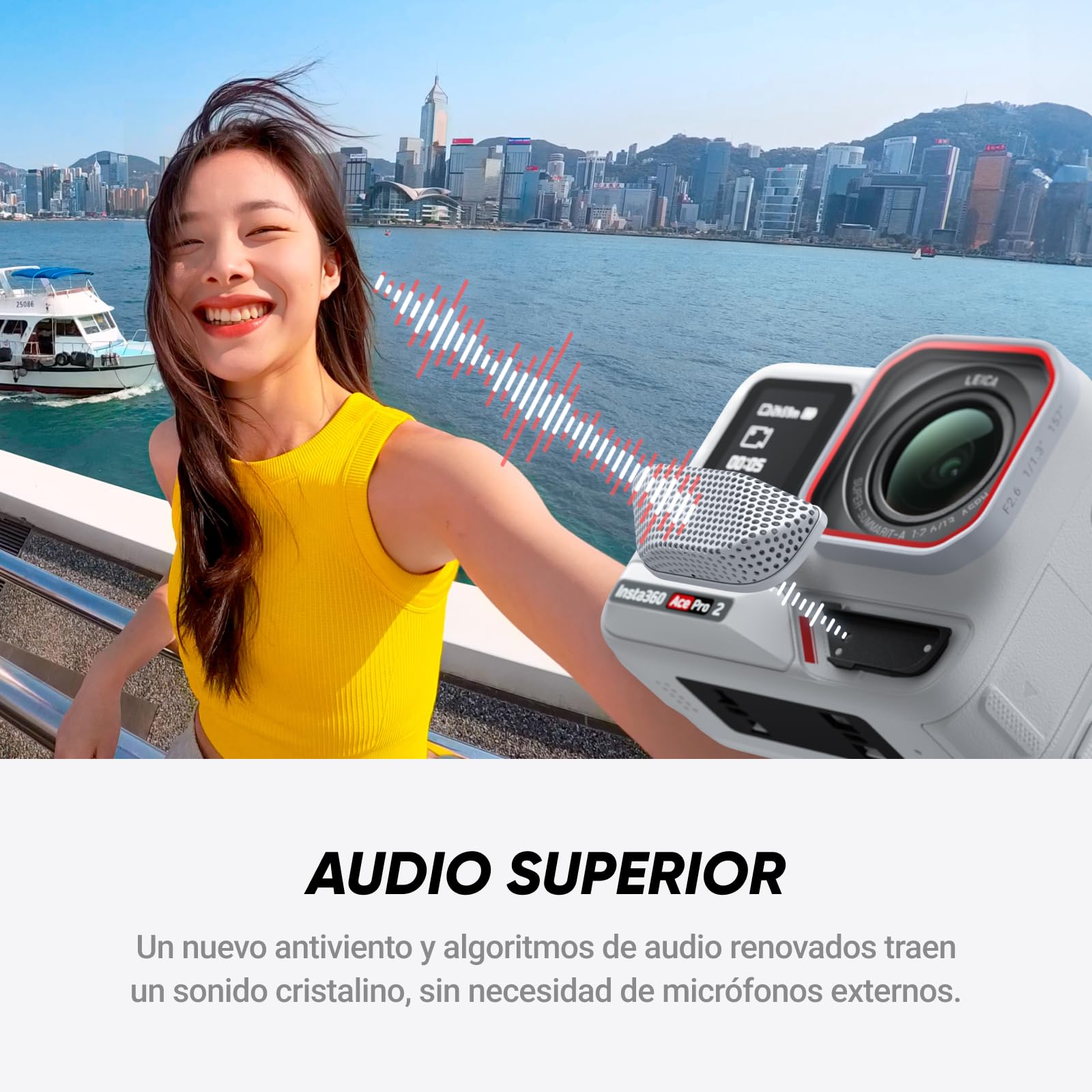 Insta360 Ace Pro 2 edición Limitada en Blanco ártico - Cámara de acción 8K Impermeable co-diseñada con Leica, Sensor de 1/1,3", Dual Chip IA, excelente en Baja luz, Audio Superior