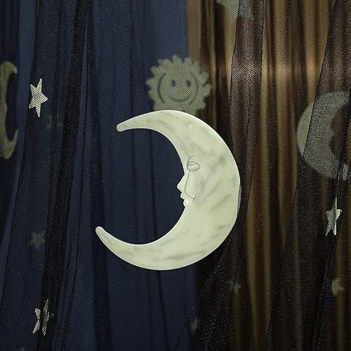 Miniatura 6 de OctoRose Cortina colgante con diseño de estrella blanca que brilla en la oscuridad, se adapta a la cuna a Calking. 23 pulgadas de diámetro en la