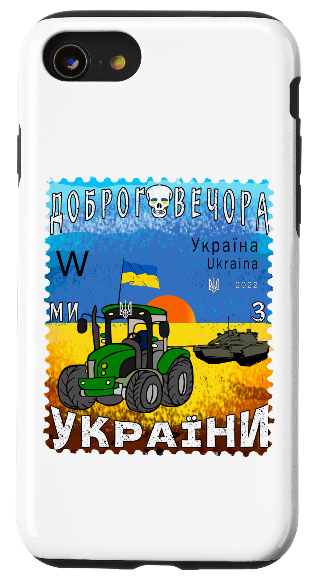 iPhone SE (2020) / 7 / 8 Ukrainian Farmer Steals Tank Funny Tractor Ukrposhta Stamps Case