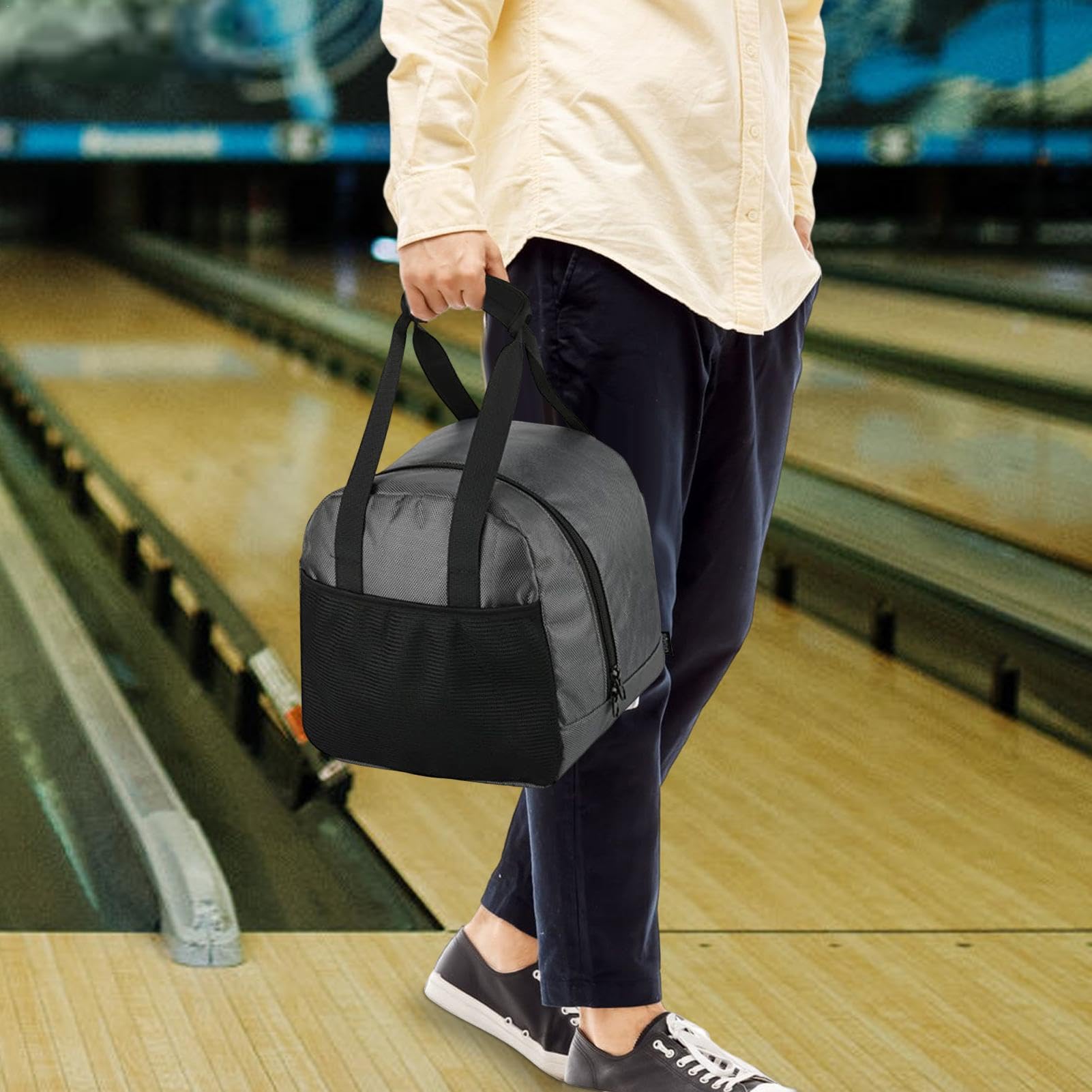 Sac De Boule De Bowling – 1 Sac Fourre-Tout pour Boule De Bowling, Sac Fourre-Tout Simple avec Support De Boule Rembourré | Sac Fourre-Tout avec Poche en Filet, Sac À Boules De Bowling pour Boules