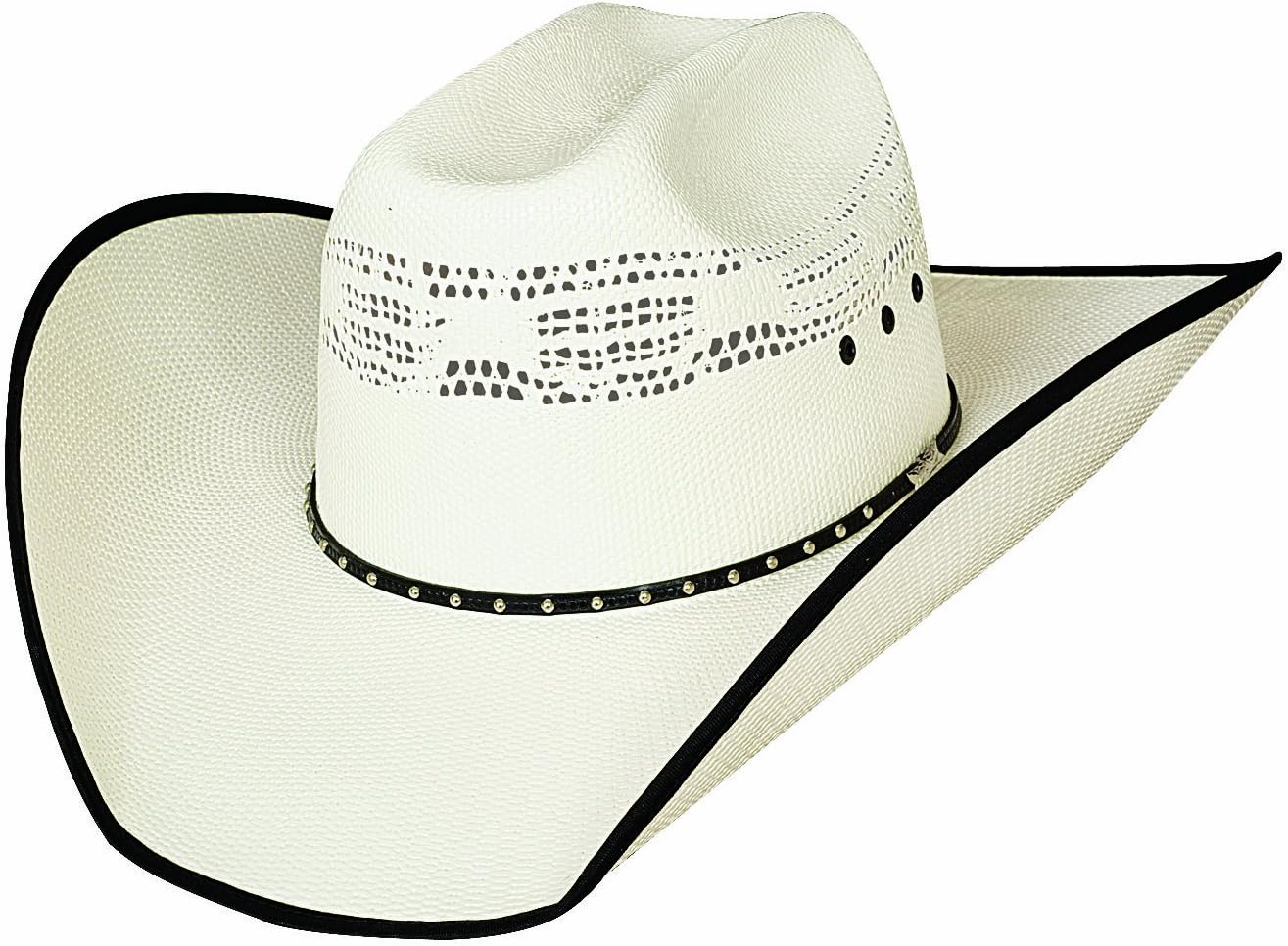 Bullhide Straw Collection Men's Beer Time 20x Bangora Straw Western Cowboy Hat with 4 1/8" Shapeable Brim, Natural, 7