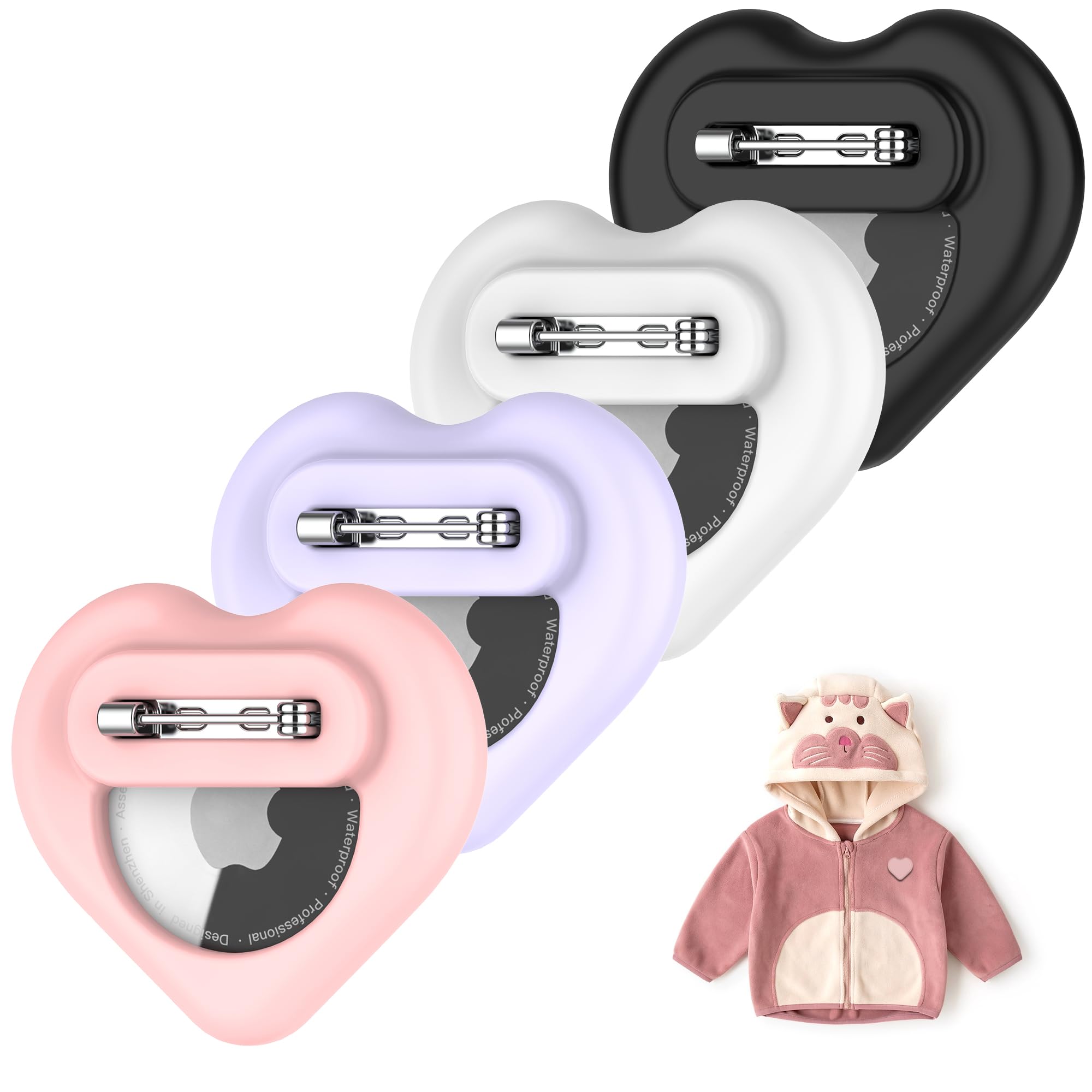 DDJ for AirTag Kids Hidden Case, 4 Pack for Apple for Air TagHolder for Kids with Invisible Pin, Anti Lost, for Children, Elderly, Shoes, Luggage,