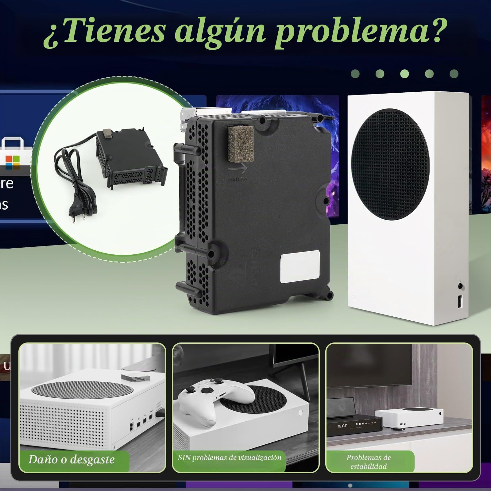 RongZy para Xbox Series S Fuente De Alimentación Reemplazo para Series S Interna Fuente de Alimentación con Adaptador de CA Consola Accesorios con Herramientas Reparación