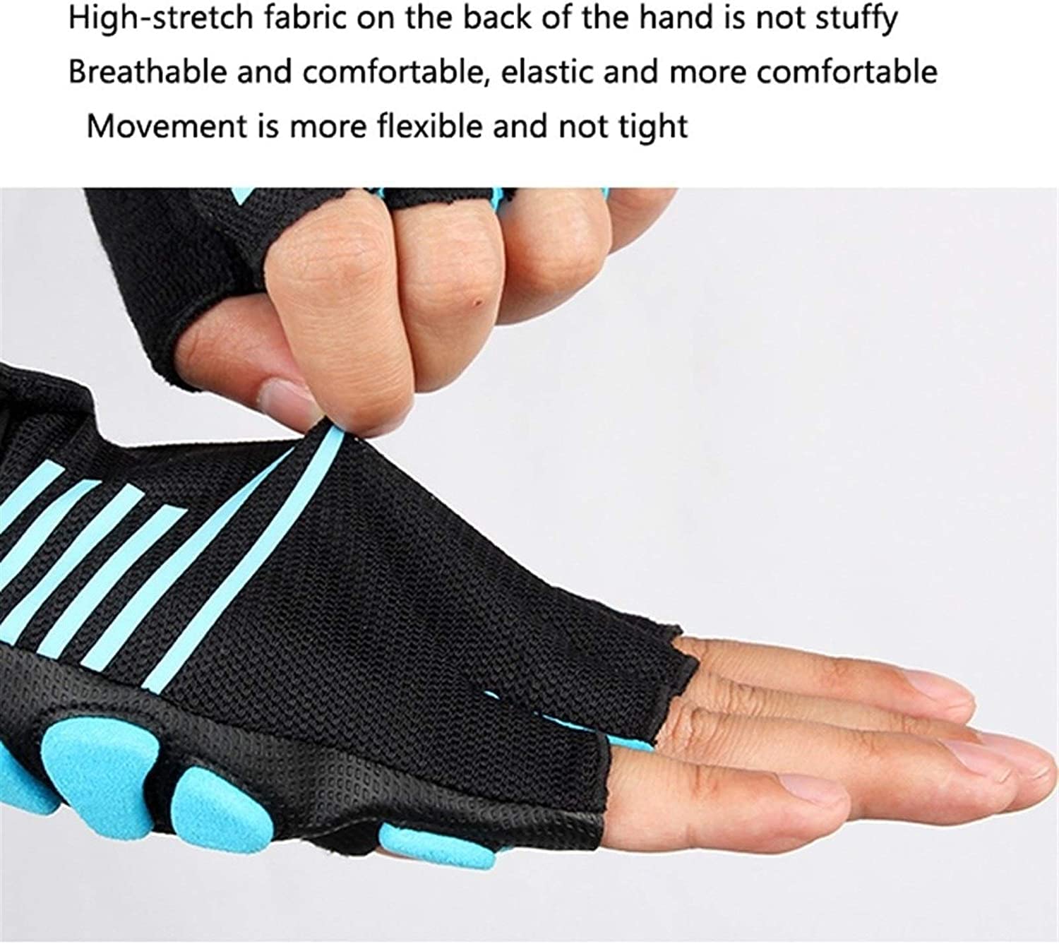 Guanti Bici Guanti Da Ciclismo Sportivi Guanti Da Bicicletta Con Mezze Dita Guanti Da Ciclismo Su Strada MTB Antiscivolo Imbottiti Guanti Palestra (Color : Black, Size : Large)