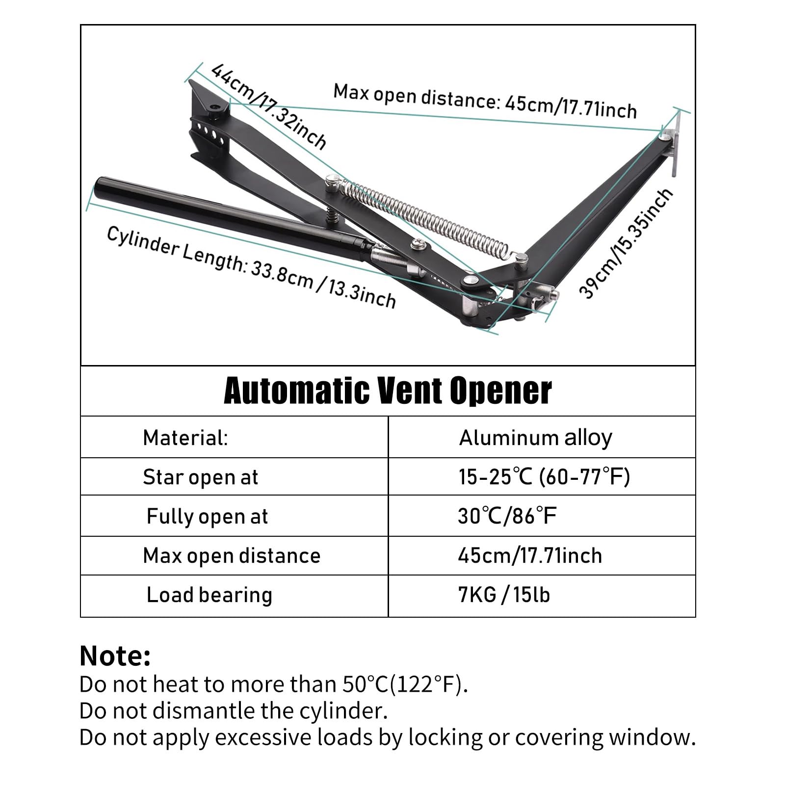 Ouvre-vent Automatique Pour Serre - Régulateur Thermique Solaire à Ressort Unique