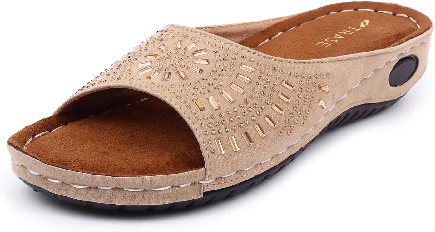 TRASE Women Doctor Ortho Soft Fancy Slippers, Comfortable Sandals For Women, Lightweight Diabetic And Orthopedic Footwear, Ideal For Knee And Foot Pain Relief