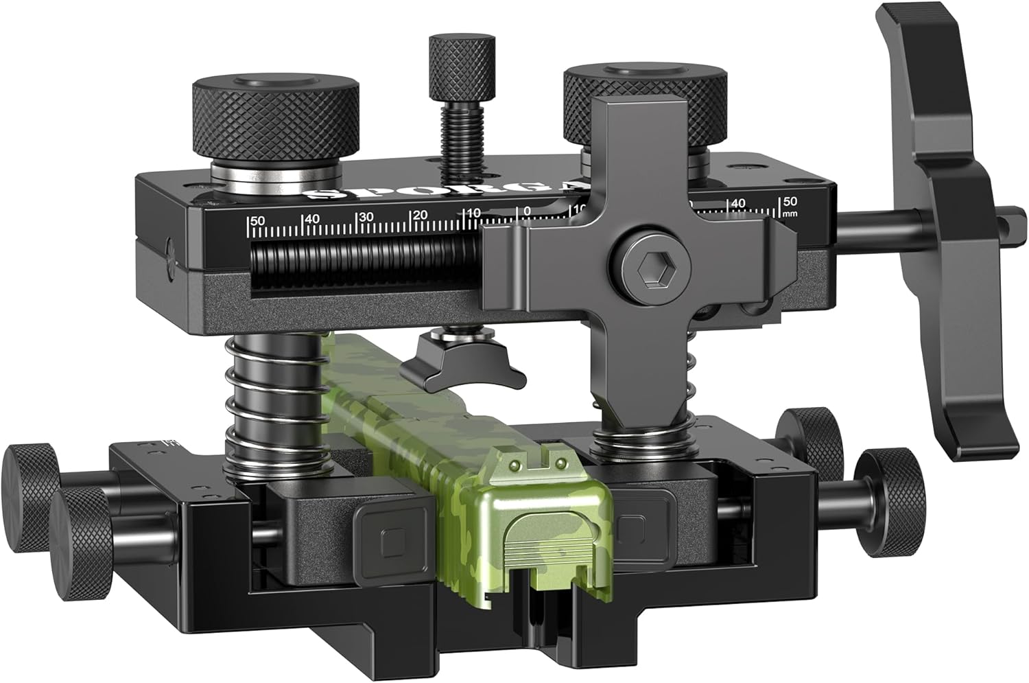 SporGain Pistol Sight Pusher Tool with Heavy-Duty Construction for Handguns Front Rear Sight Removal Adjustment, with 4 Push End and 6 Pair Side Knobs