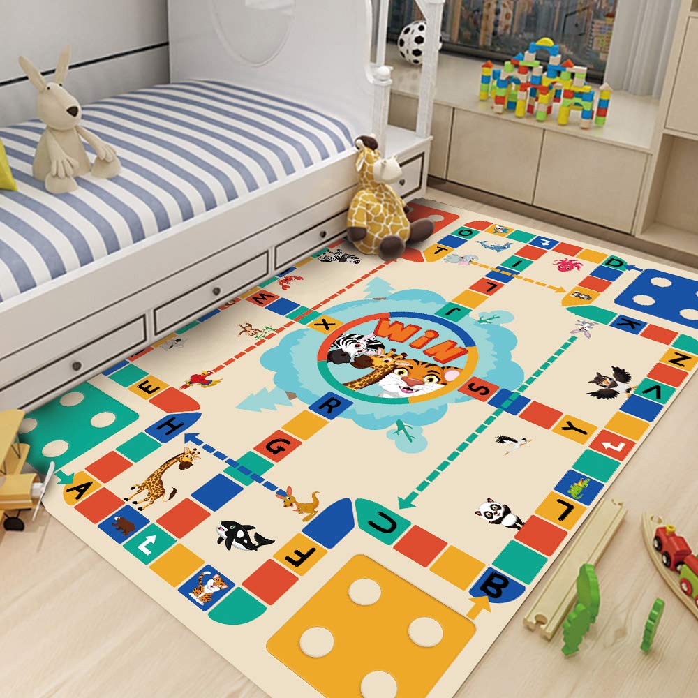 Tapis enfant en flanelle 120 x 160 cm pour chambre, salon et salle de jeux