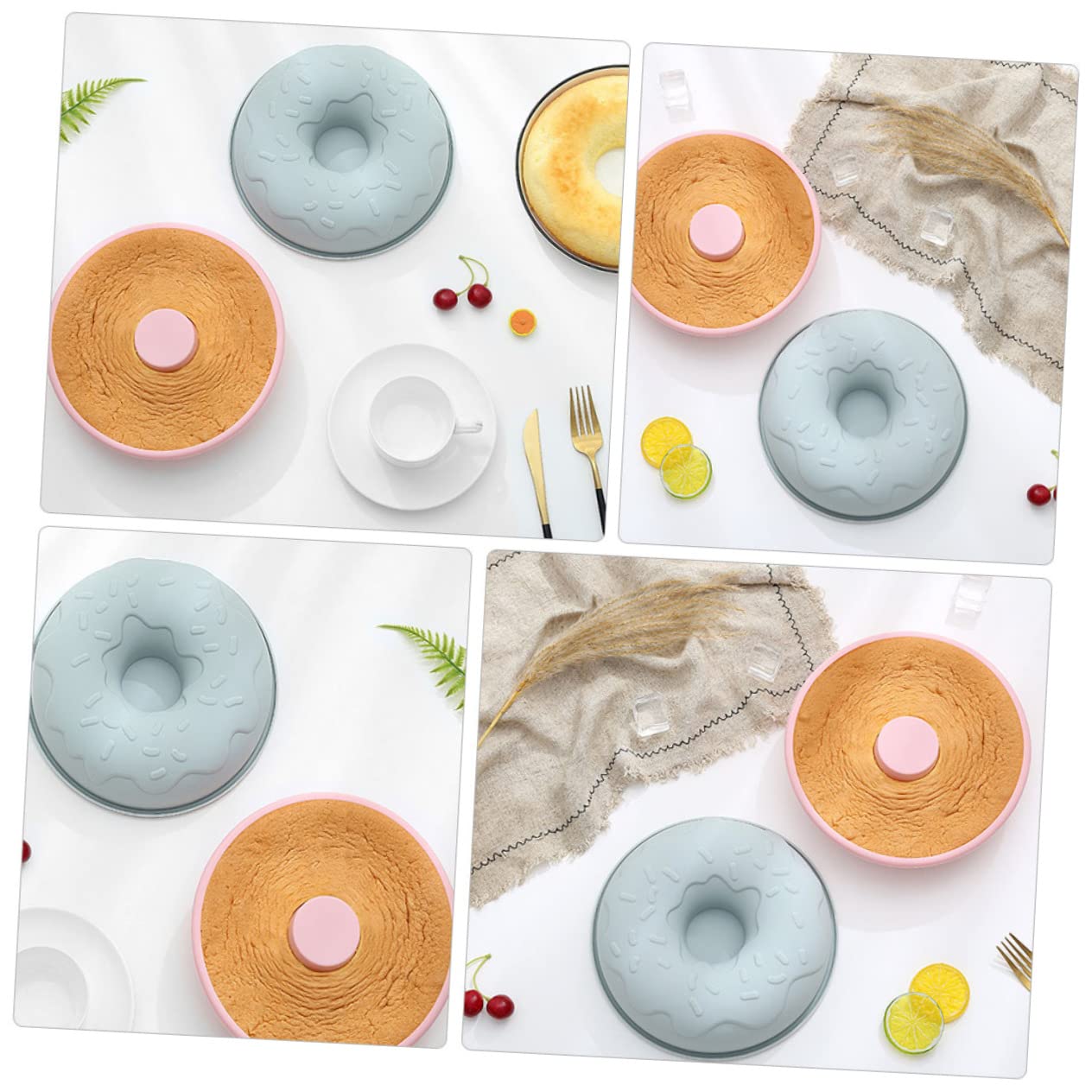 PRETYZOOM 3 Pz Stampo Per Ciambelle Teglia Antiaderente Teglie Rotonde Per Cheesecake Stampo Da Ciambella Per a Cioccolato De Para Gelatinas Fondente 3d Rosa Gel Di Silice