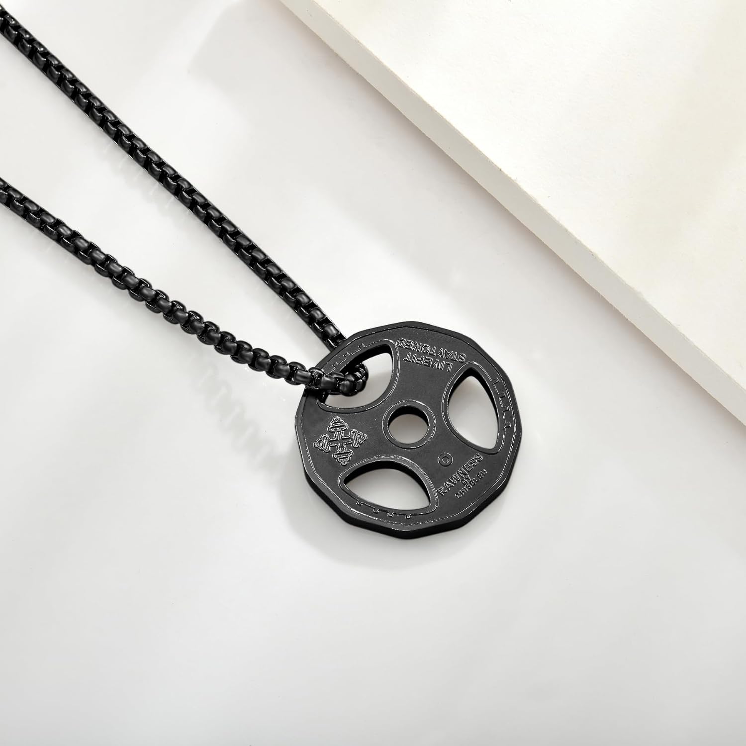 Dumbbell Necklace Fitness Gym Sport Barbell Chain Pendant Necklace Stainless Steel Jewelry for Men