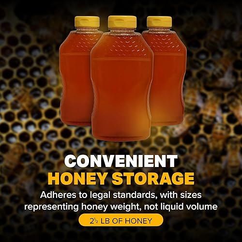 Miniatura 9 de Mann Lake Tarro de plástico en relieve de reloj de arena con tapa, 1 libra