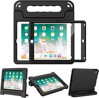BMOUO Kids Case for iPad 9.7 Inch 2018/2017,iPad Air 2 - Shockproof Case Light Weight Kids Case Cover Handle Stand Case for iPad 9.7 Inch 2017/2018 (iPad 5th and 6th Generation),iPad Air 2, Black