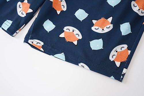Miniatura 7 de Vopmocld Conjunto de pijama de manga corta de verano para niñas grandes, lindos patrones de gato, ropa de dormir Nighty 100% algodón