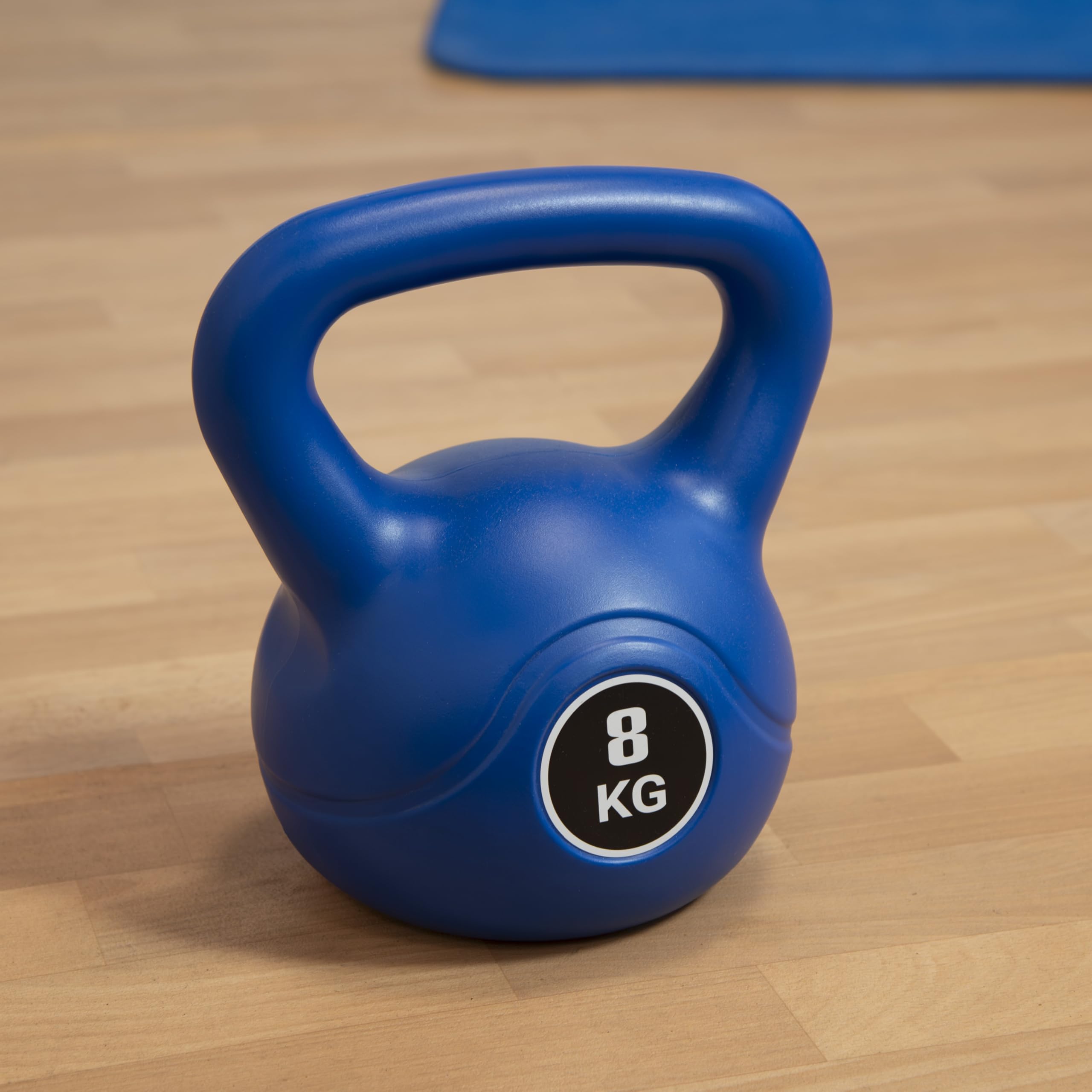 Kettlebell 8 Kg, per allenamento, antiscivolo, blu, FitLover