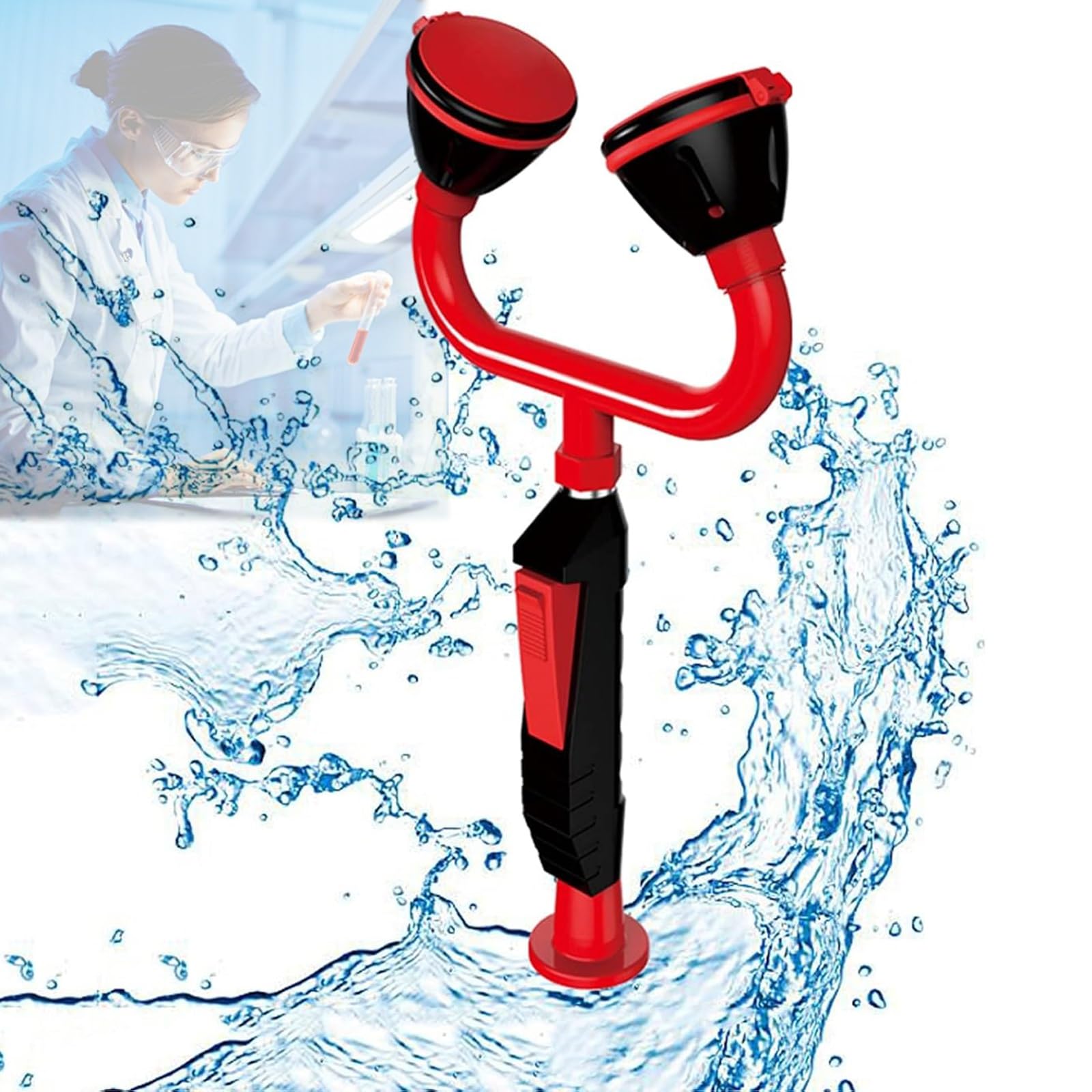 Estación de Lavado de Ojos de Emergencia de Mano, lavador de Ojos con Cabezal de pulverización Doble, Ducha portátil de Emergencia for Lavado de Ojos, Ducha de Seguridad de Laboratorio