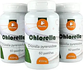 Kit 3 Chlorella 500 mg 60 Comprimidos Suplemento Clorela Algas Verde Comprimidos Fitonatus