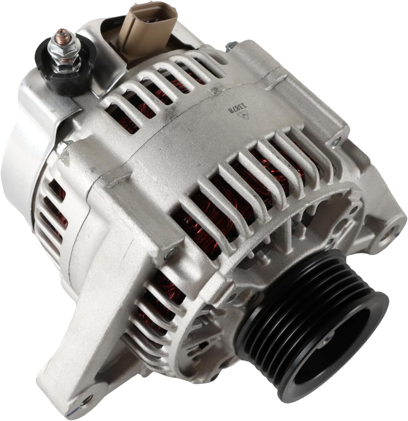 Alternator Compatible with Pontiac Vibe 2003-2008, Toyota Corolla 2003-2008, Celica 2000-2005, Matrix 2003-2008, MR2 Spyder 2000-2005, 1.8L, 80 Amp 6-Groove Pulley 13878 13878N