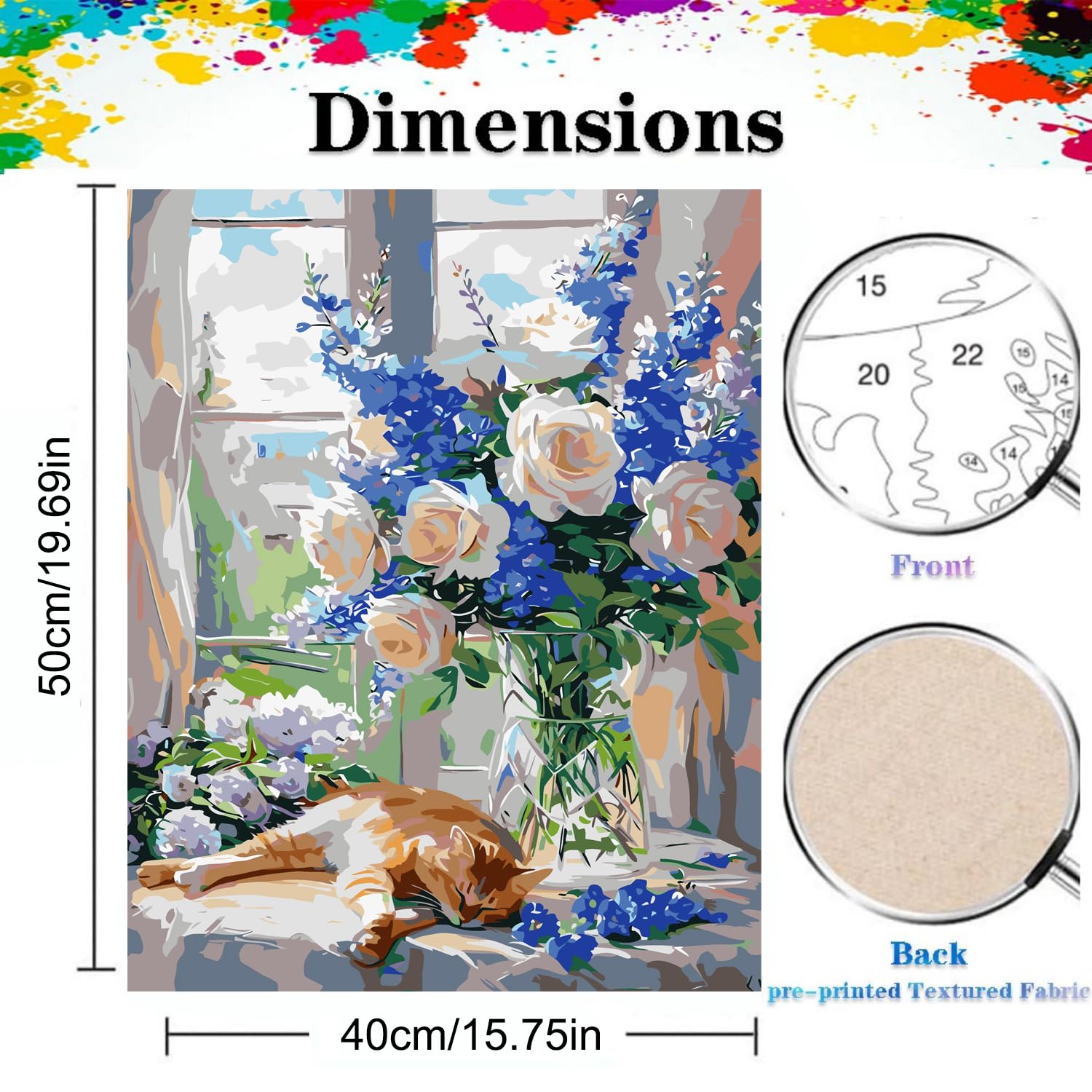 Kit Peinture Par Numéros Adulte - Toile 40x50 Cm Panda Sur Balançoire - Peinture Acrylique Et Pinceaux Inclus - Loisir Créatif