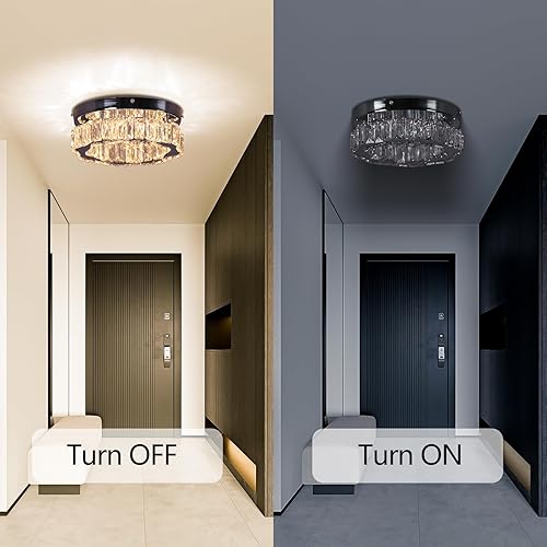 Miniatura 5 de Finktonglan Lámpara de techo de cristal moderna LED Mini lámpara empotrada de montaje empotrado lámpara de techo K9 lámpara de techo redonda de