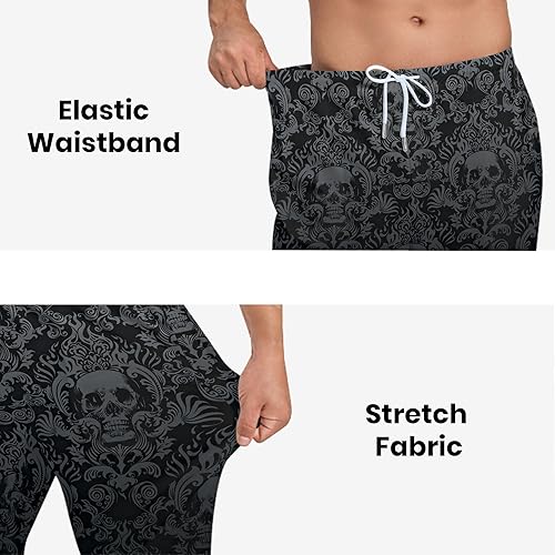 Miniatura 5 de YIFTD Pantalones deportivos para hombre con bolsillos, pantalones deportivos casuales con cordón