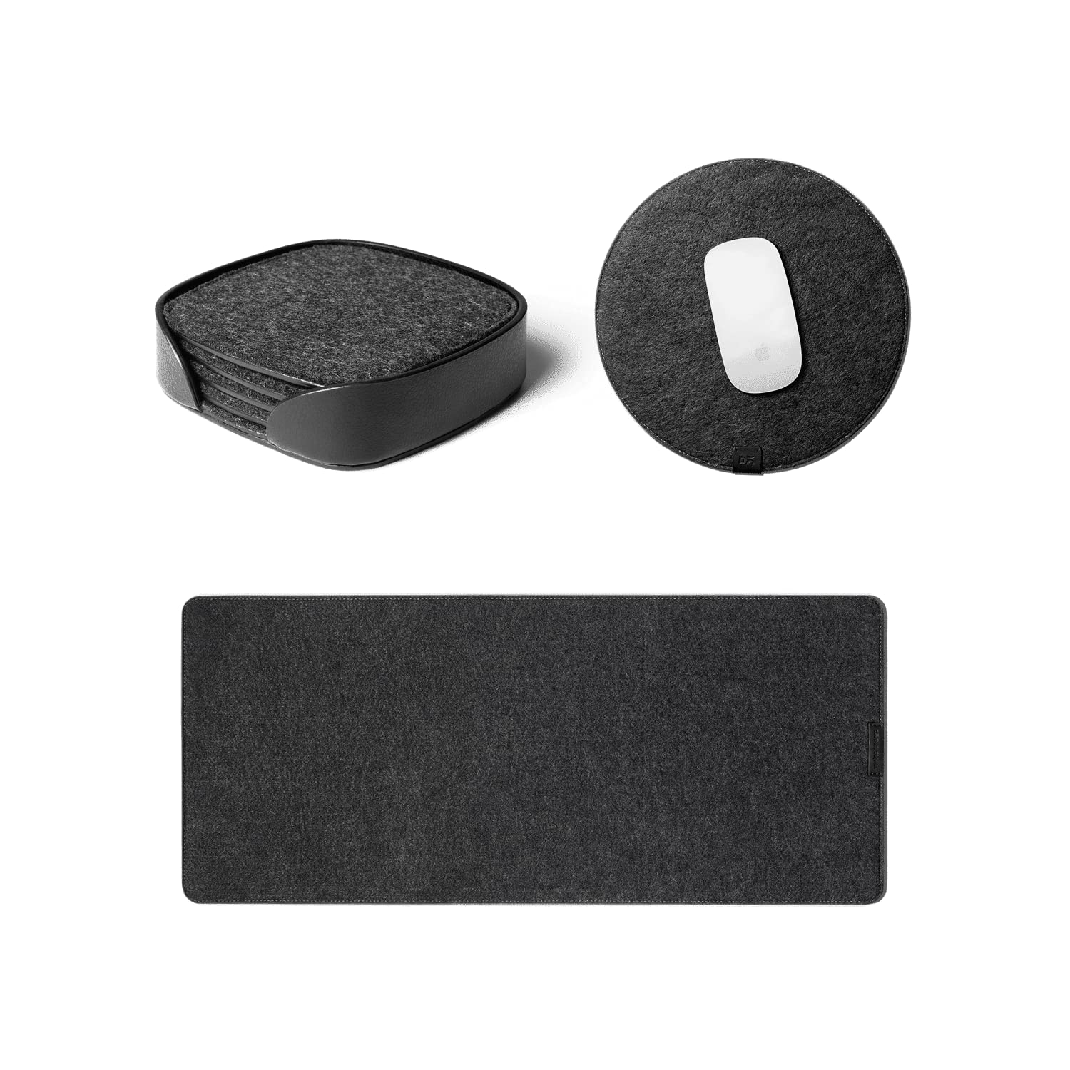 DailyObjects Felt Desk Trio Bundle with Desk Mat|Coaster|Orb Mouse Pad - Limited Edition - Black (B09QGVFPNH) Amazon Price History, Amazon Price Tracker