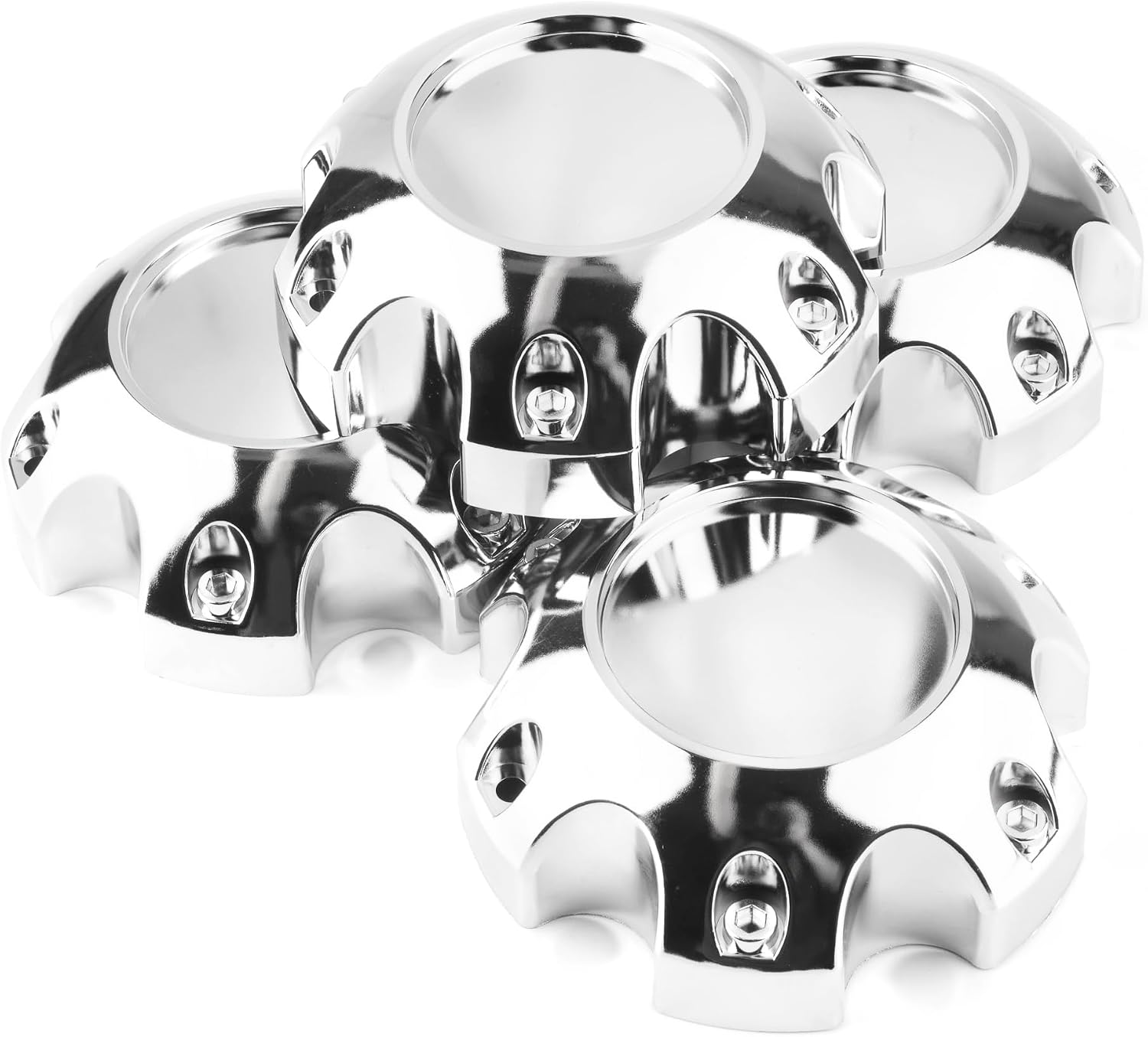 Wheel Center Caps for Ultra Motorsports 6 Lug Center Hubcaps, P/N: 89-9765 C812206, 4 Pack Silver Center Cover Ror Rim