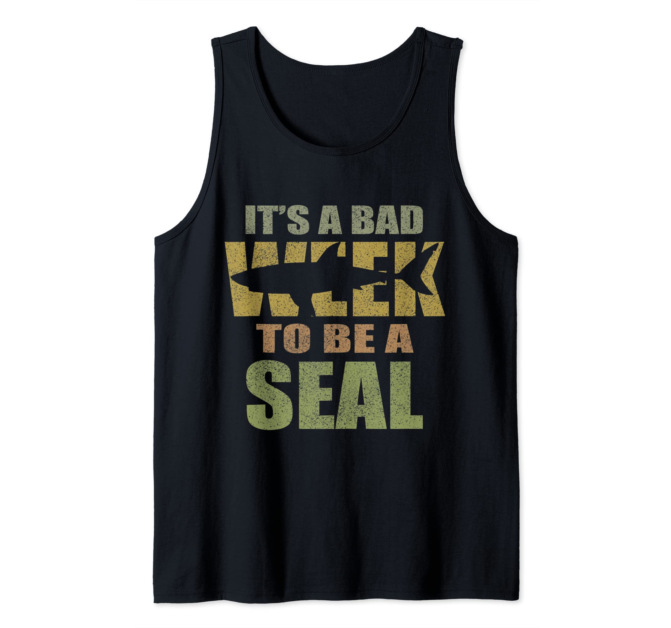 Vintage It's A Bad Week To Be A Seal Tshirt Shark Lovers Tank Top