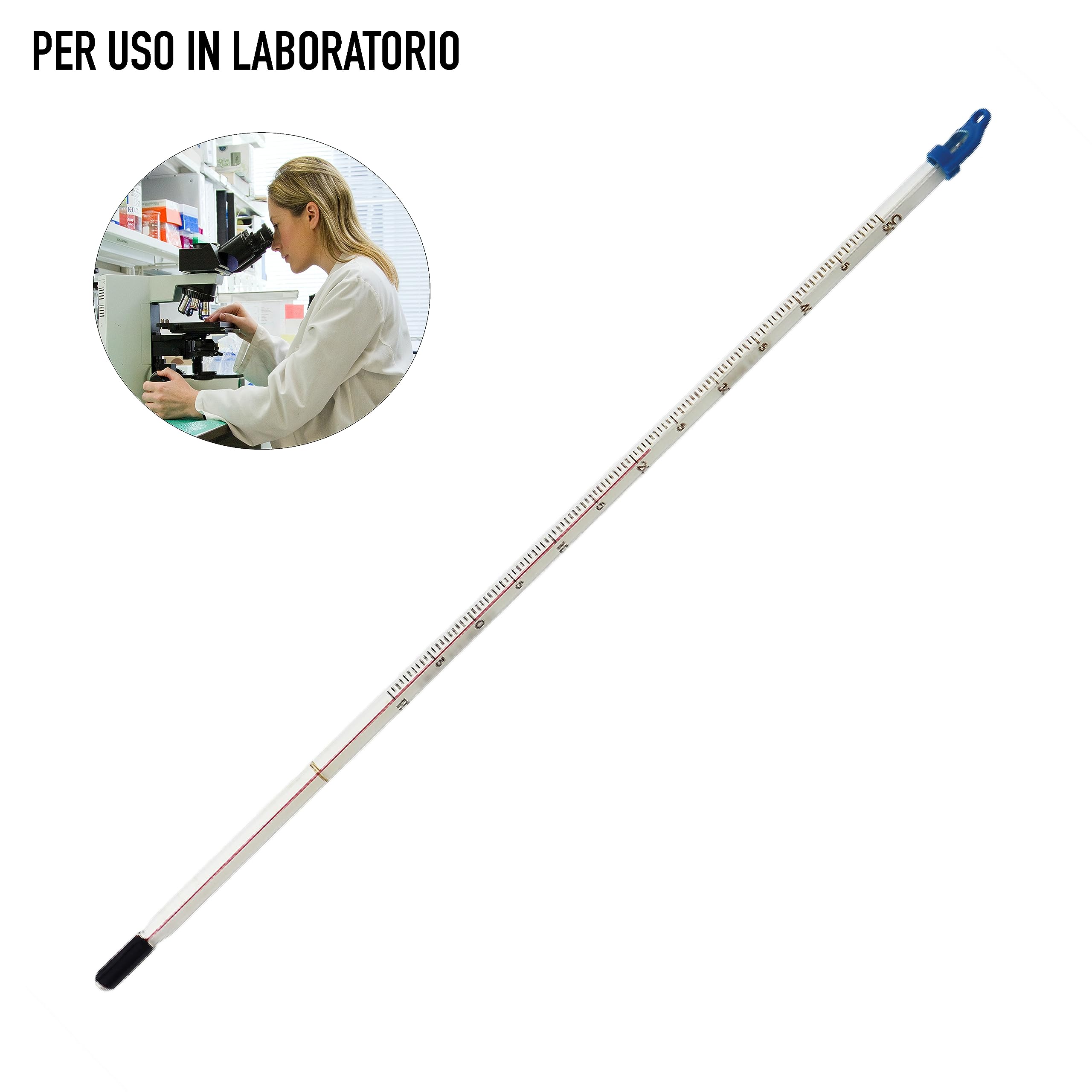 Termometro da laboratorio in vetro -10 a +50 °C precisione 0,5 °C