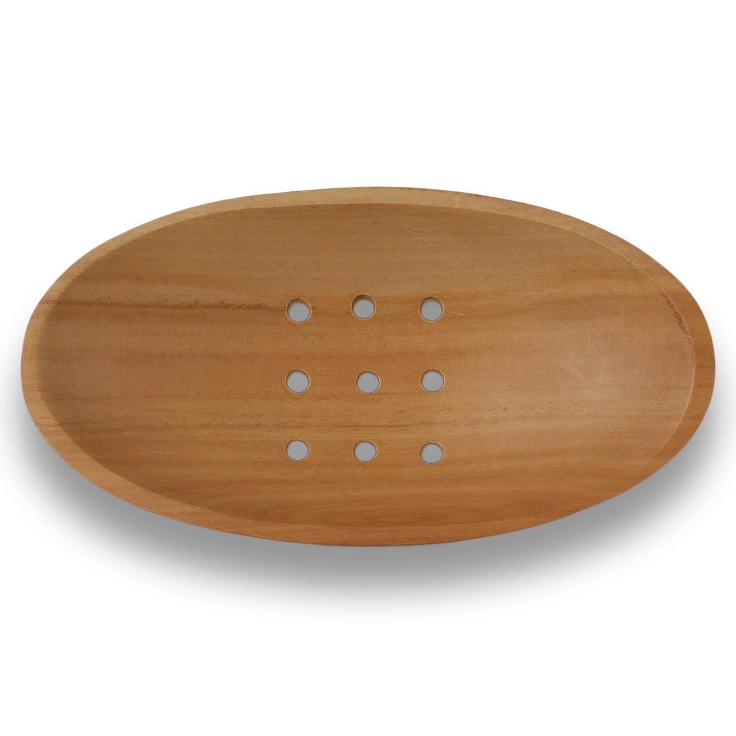 ART-CRAFT Seifenschale aus Natur Holz Oval EIN Stück mit Abl