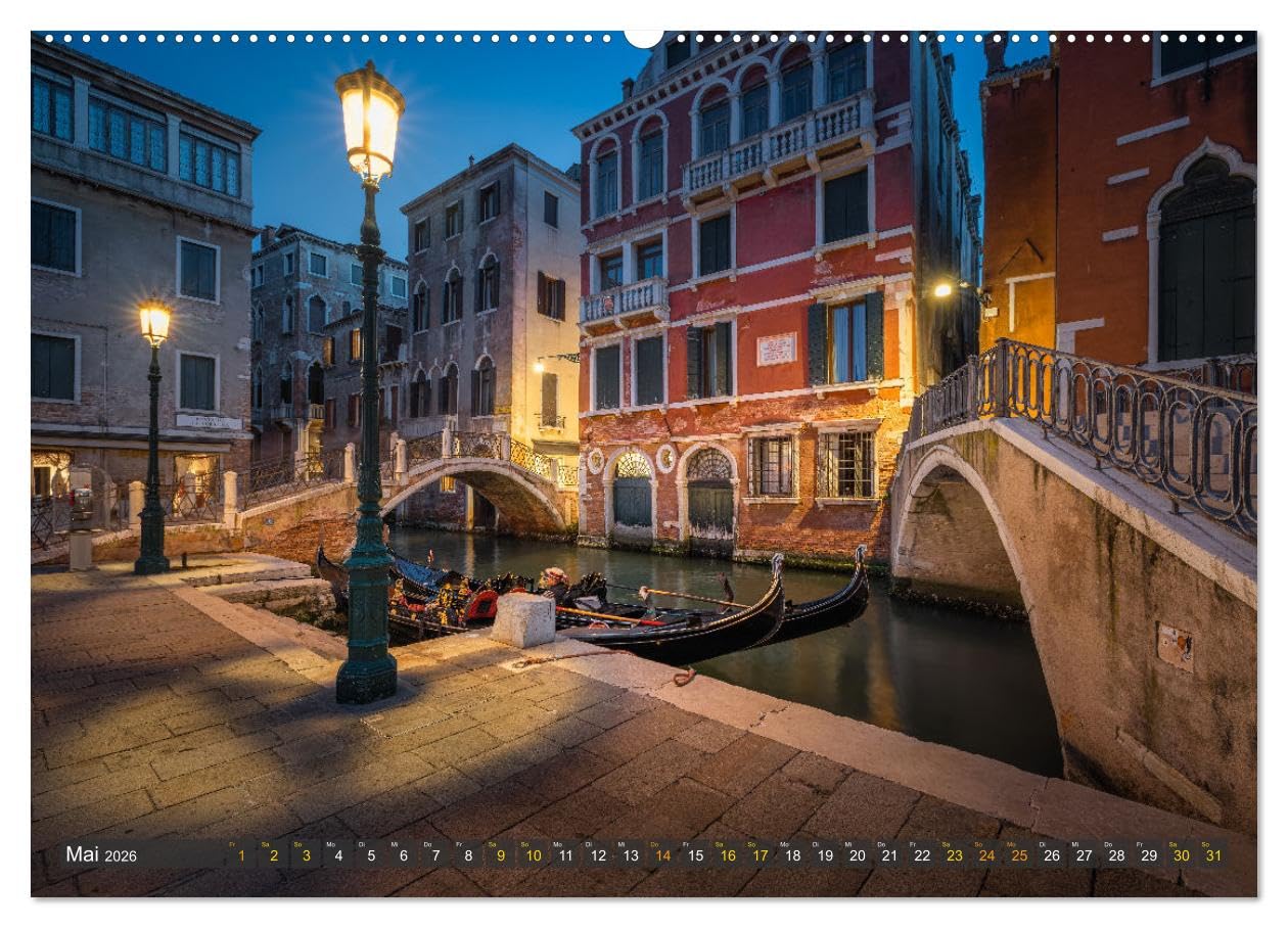 Malerisches Venedig (Wandkalender 2026 DIN A2 quer), CALVENDO Monatskalender: Fotos der traumhaften Gassen, Plätze und Kanäle von Venedig. (CALVENDO Orte)
