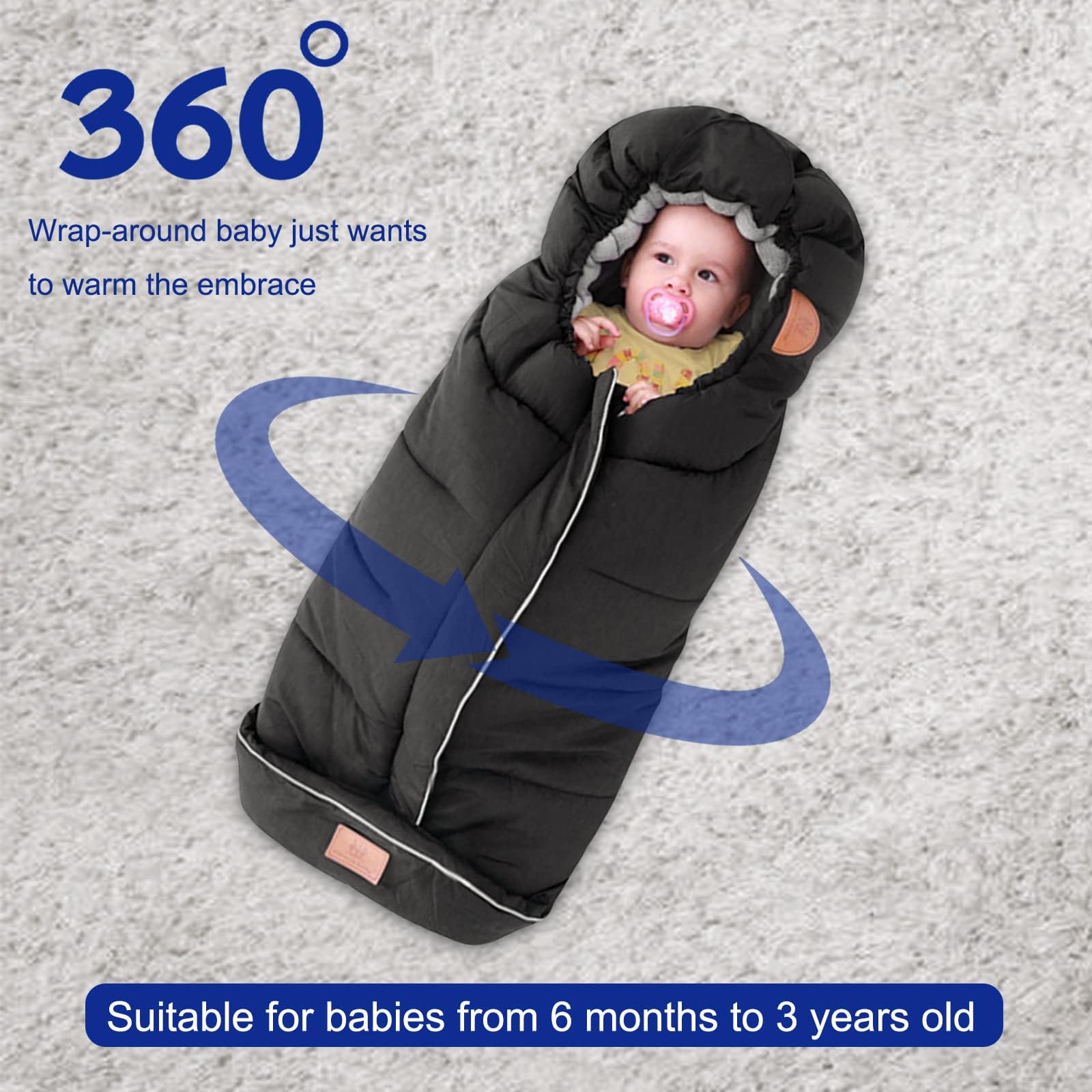 LAT Universal Baby Pushchair Footmuff, Waterproof And Windproof Cosy Toes With Drawstring Hood For Pushchair Stroller Pram Buggy Baby Winter Pushchair Pram Liner A Swan