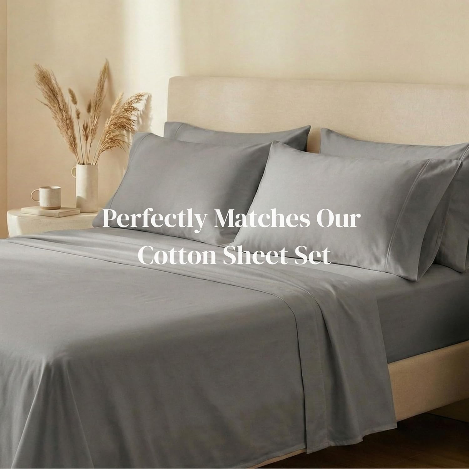 Beckham Hotel Collection Pillowcases King Size Set of 2, Cool Touch Cotton Sateen Fabric, 500TC, Silky Smooth & Soft, Open End, Dark Gray