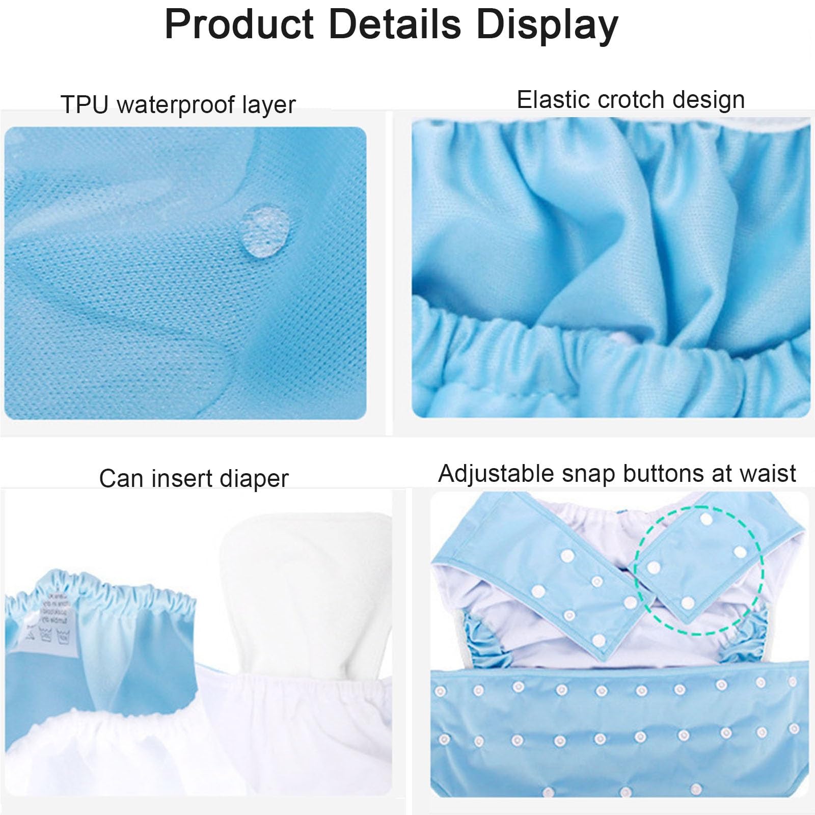 Stoffwindeln für Jugendliche und Erwachsene,Waschbar Auslaufsichere Baumwoll Windel Inkontinenz Pants Wiederverwendbare Stoffwindeln für Erwachsene(Fleece cloth,X-Large)