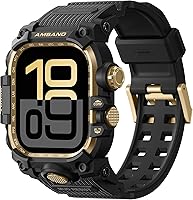 Vista 30 de amBand Funda Resistente con Banda para Apple Watch 45mm, Compatible con Apple Watch (iWatch) Series 9/8/7, Cubierta de Parachoques Anti-Shock