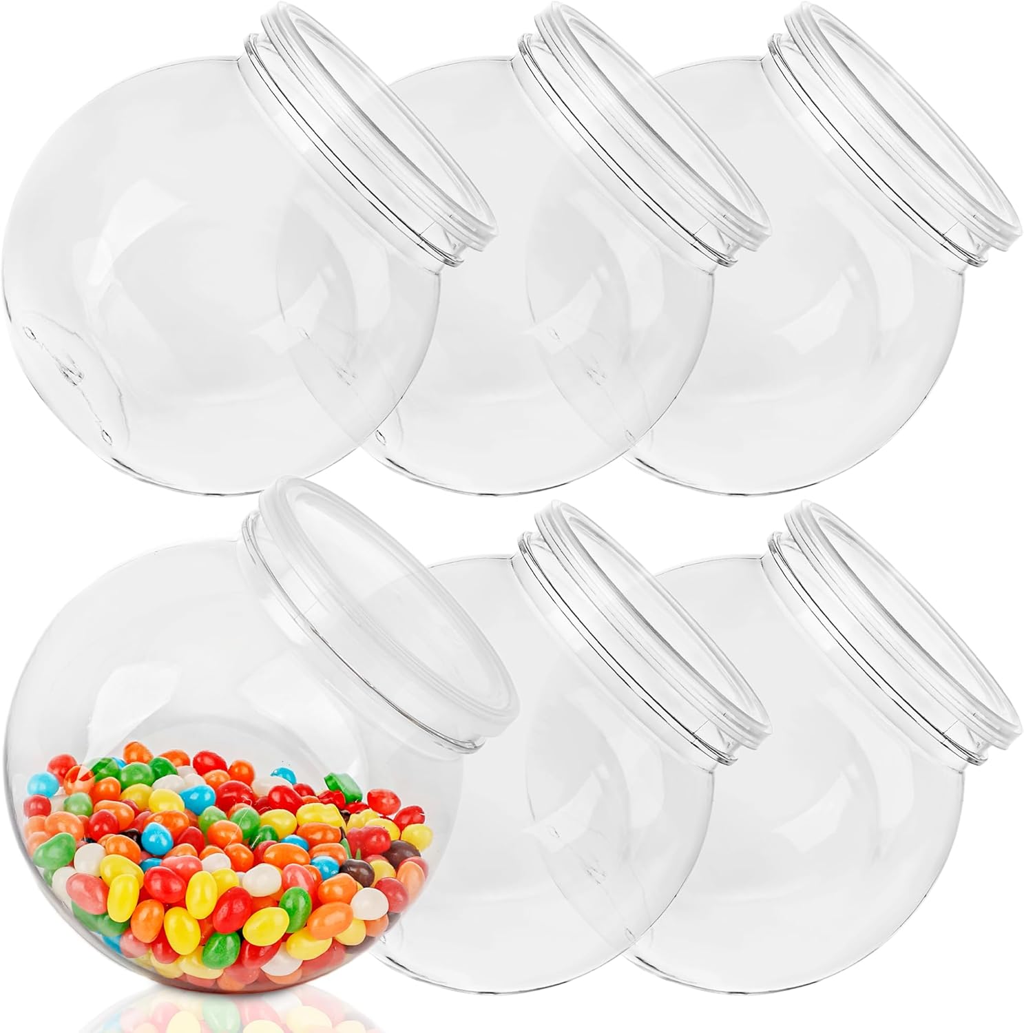 1 Pcs Clear Slanted Candy Jar Candy Containers Plastic Slanted Candy Organizer for Kitchen Counter Candy Bar Biscuits Candies Snacks Storage