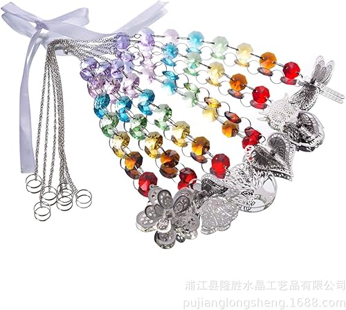 Miniatura 9 de Atrapasoles de búho libélula, árbol de corazón para ventanas, geométricos para colgar de vidrio, arco iris, cristal atrapasoles de cristal, colgante