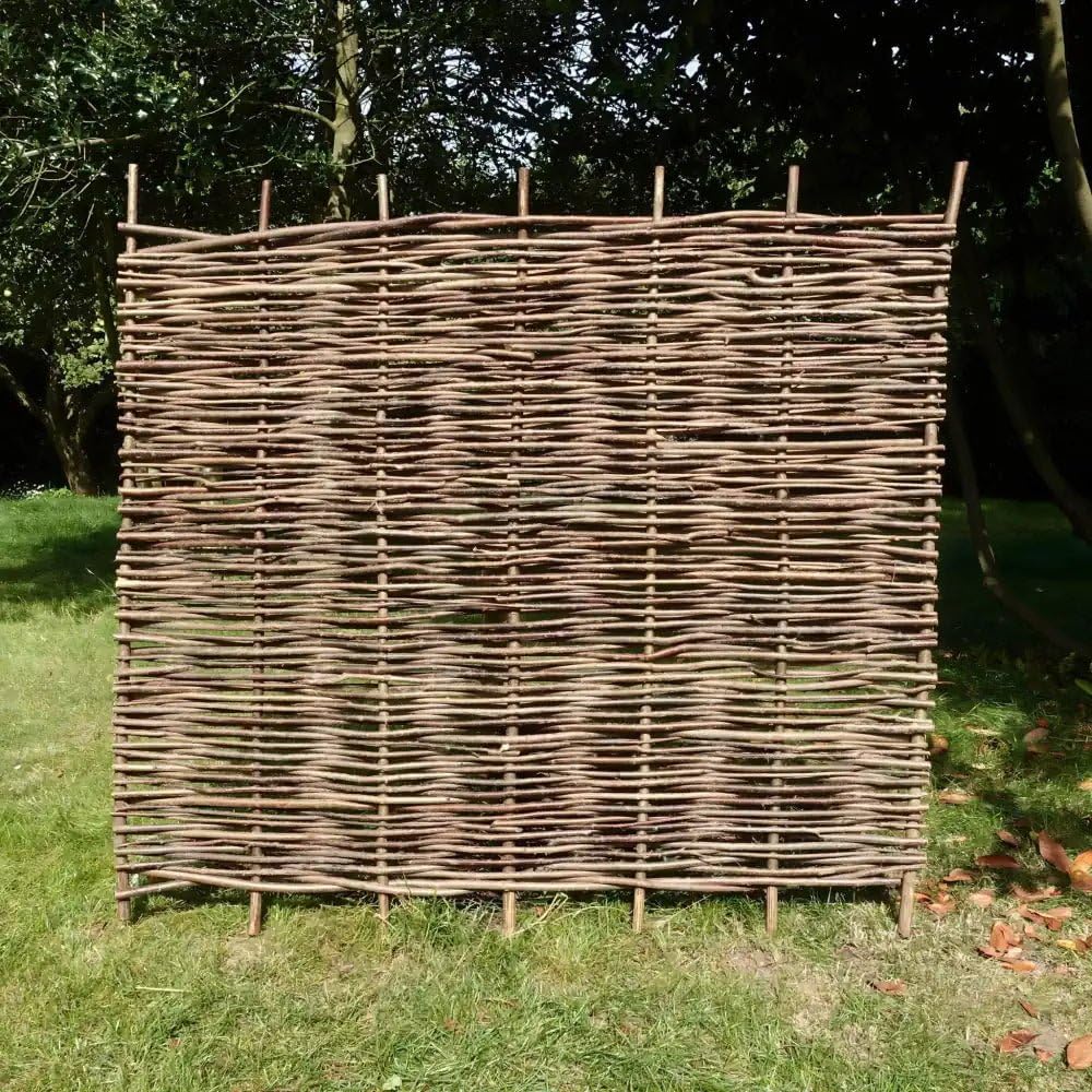 W0.9-1.82m x H0.6-1.82m Hazel Hurdle Fence Panel Premium Weave | 8 Sizes (W1.82m x H1.5m, 1)