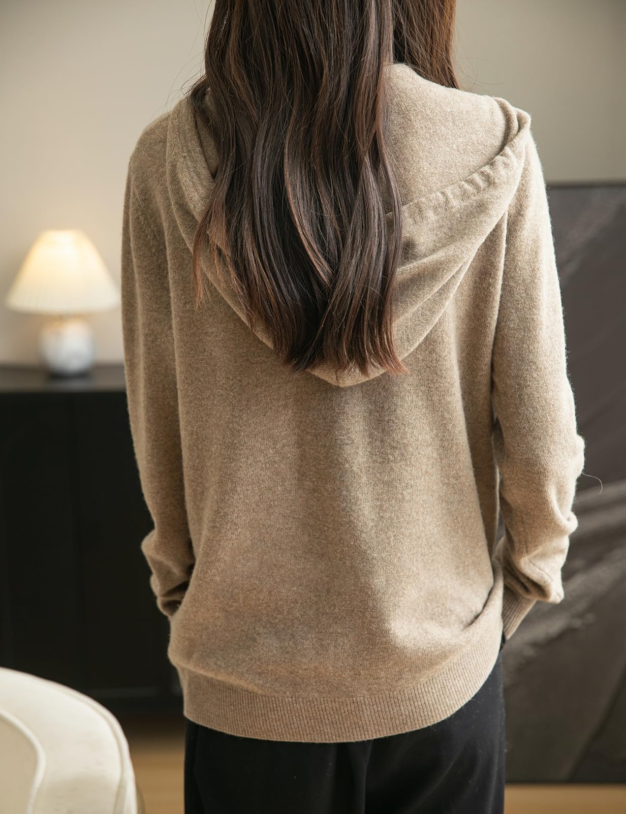 Chanyarn Women's 100% Merino Wool Zip Up Hoodies 2025 Fall Winter Warm Long Sleeve Knit Sweatshirt Cardigan with Pocket