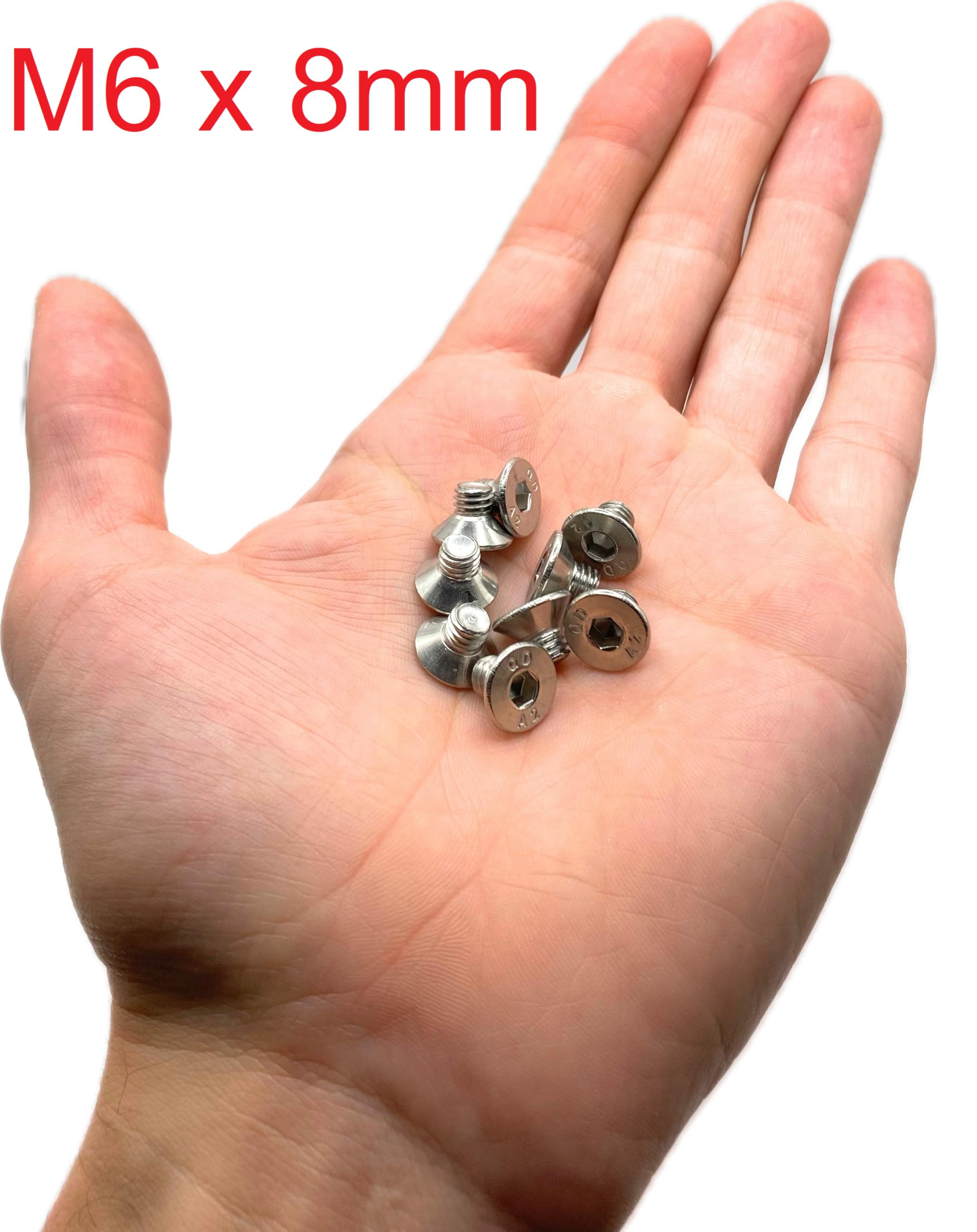 Screws Stainless Steel M6 x 8 mm Countersunk Head BTR Diameter 6 x 8 mm - Image 2