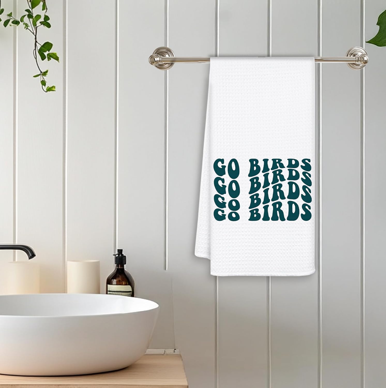 Trendy Groovy Go Birds Football Kitchen Towels, Football Lover Player Gifts Ideas Hand Towels for Bathroom Decor, Football Fans Gifts Dish Tea Towels for Kitchen Decor, 16x24 Inch - Image 5