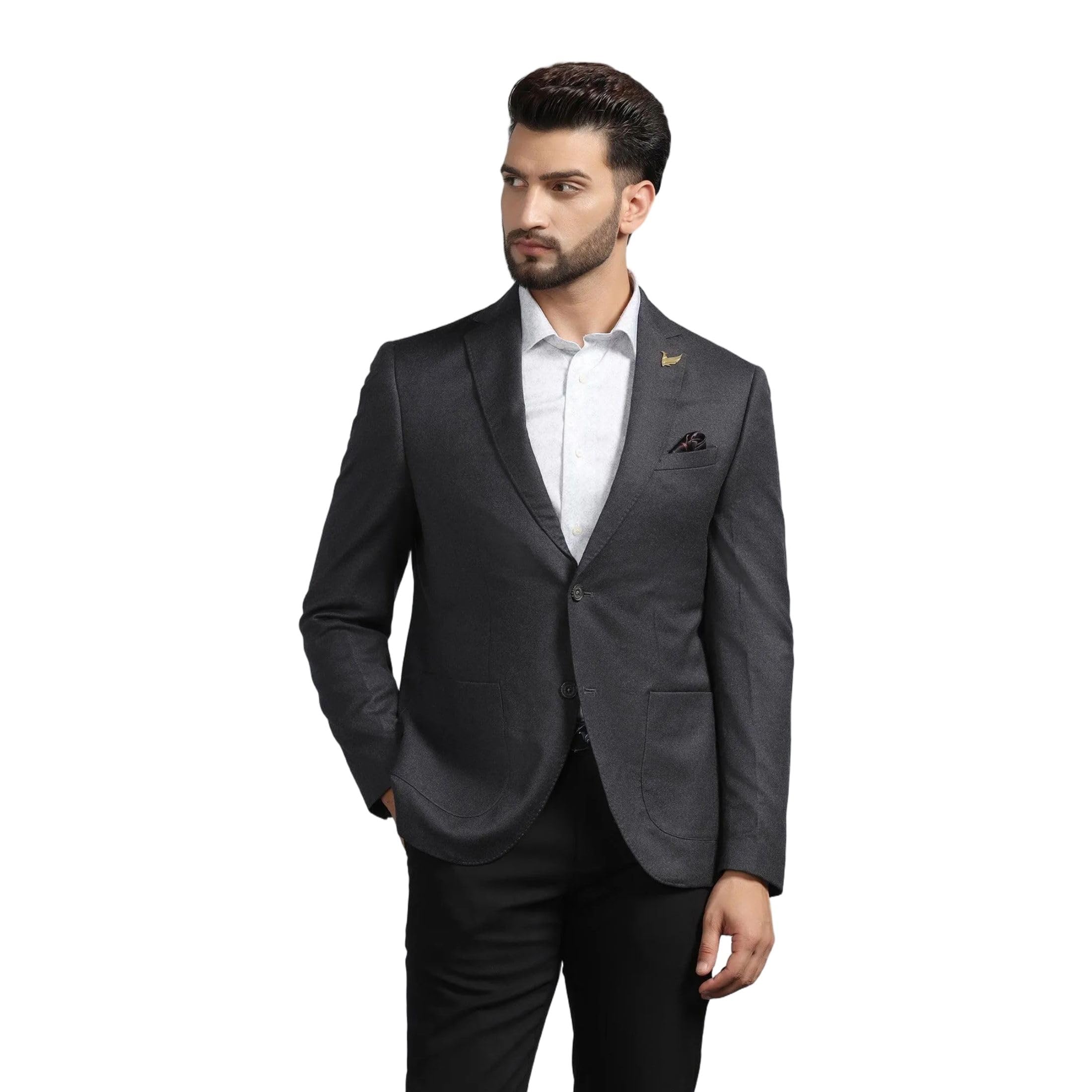 Men Grey Solid Blazers-image-42