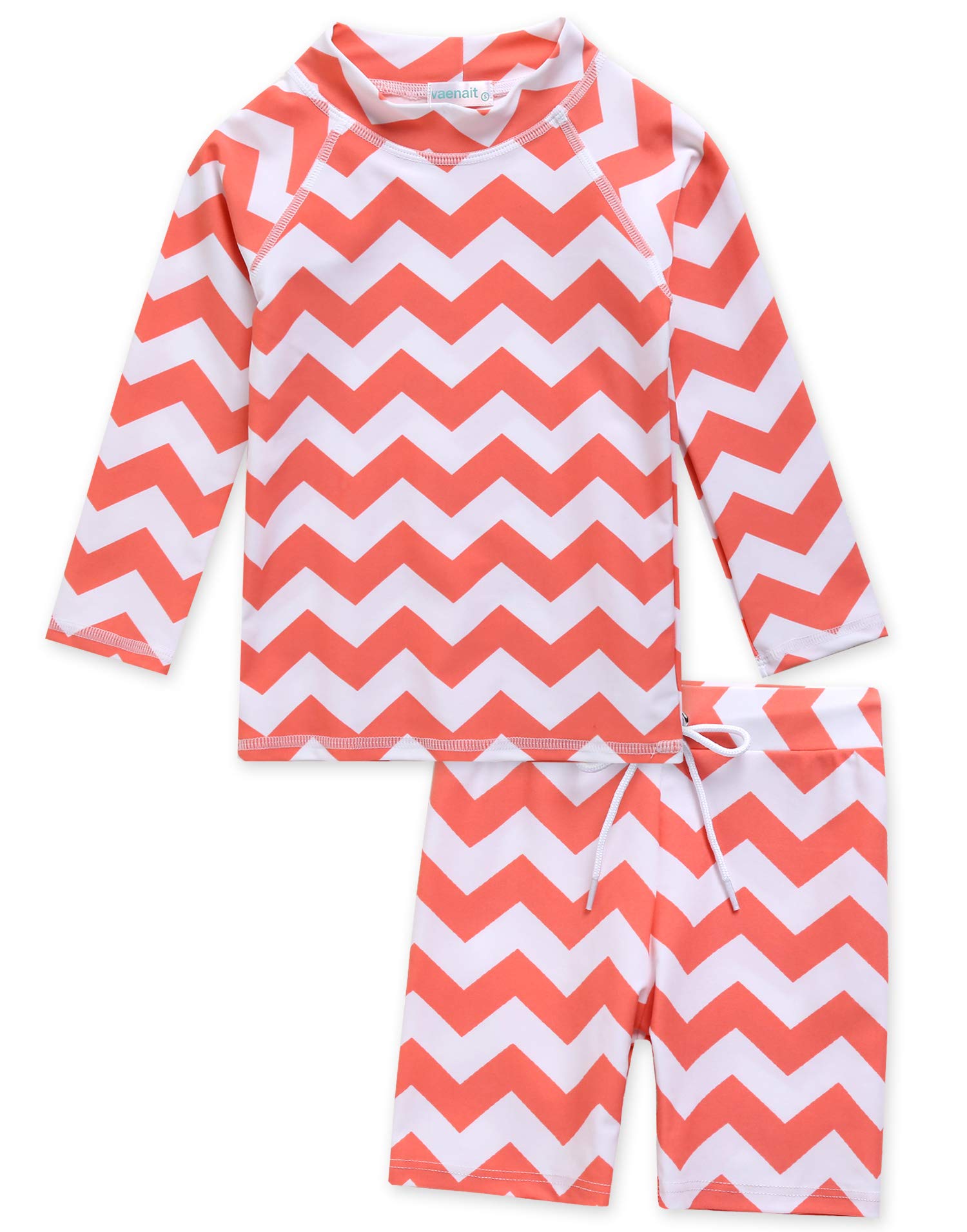 VAENAIT BABY Girls Rash Guard Swimsuit UPF 50+ Long Sleeve Toddler Bathing Suit Ribbon Stawberry Floral Fruit for 2~8Years