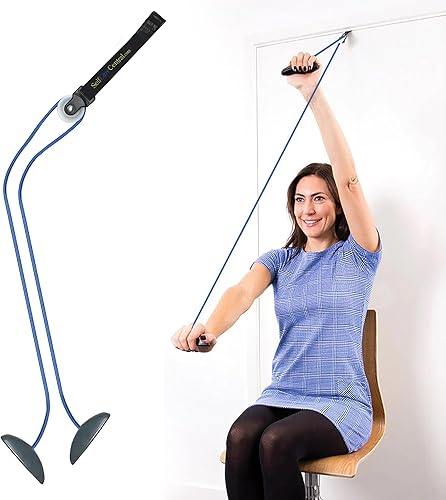 SelfCareCentral - Polea de hombro para terapia física, sistema de polea sobre la puerta para rehabilitación de hombros, equipo de ejercicio de hombro