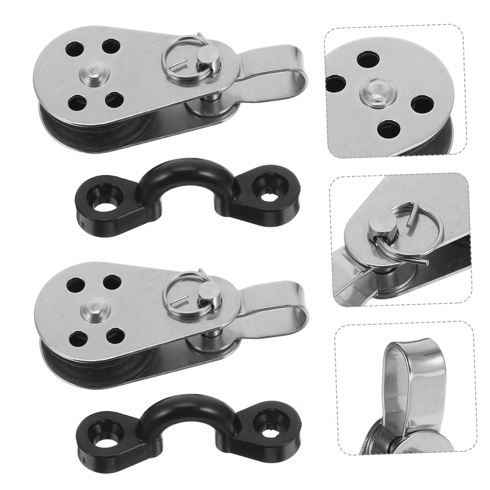 GALPADA Kit Carrello Ancora Kayak Barca Pulegge Puleggia Ancoraggio Accessori per Barche Carrellino Carrello Ancora in Acciaio Inox Carrucola in Acciaio Inossidabile