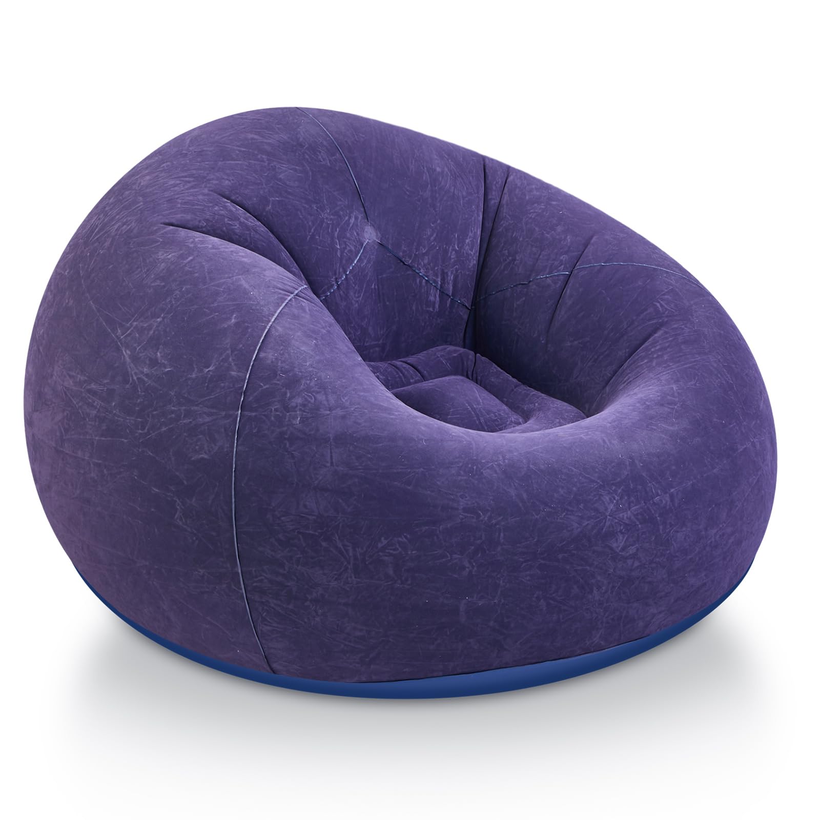 Realspring Bean Bag Chairs Blow up Chairs Inflatable Camping Chairs Inflatable Lazy Sofa Folding Portable Inflatable Chair for Living Room Bedroom Reading Room (Blue)-image-18