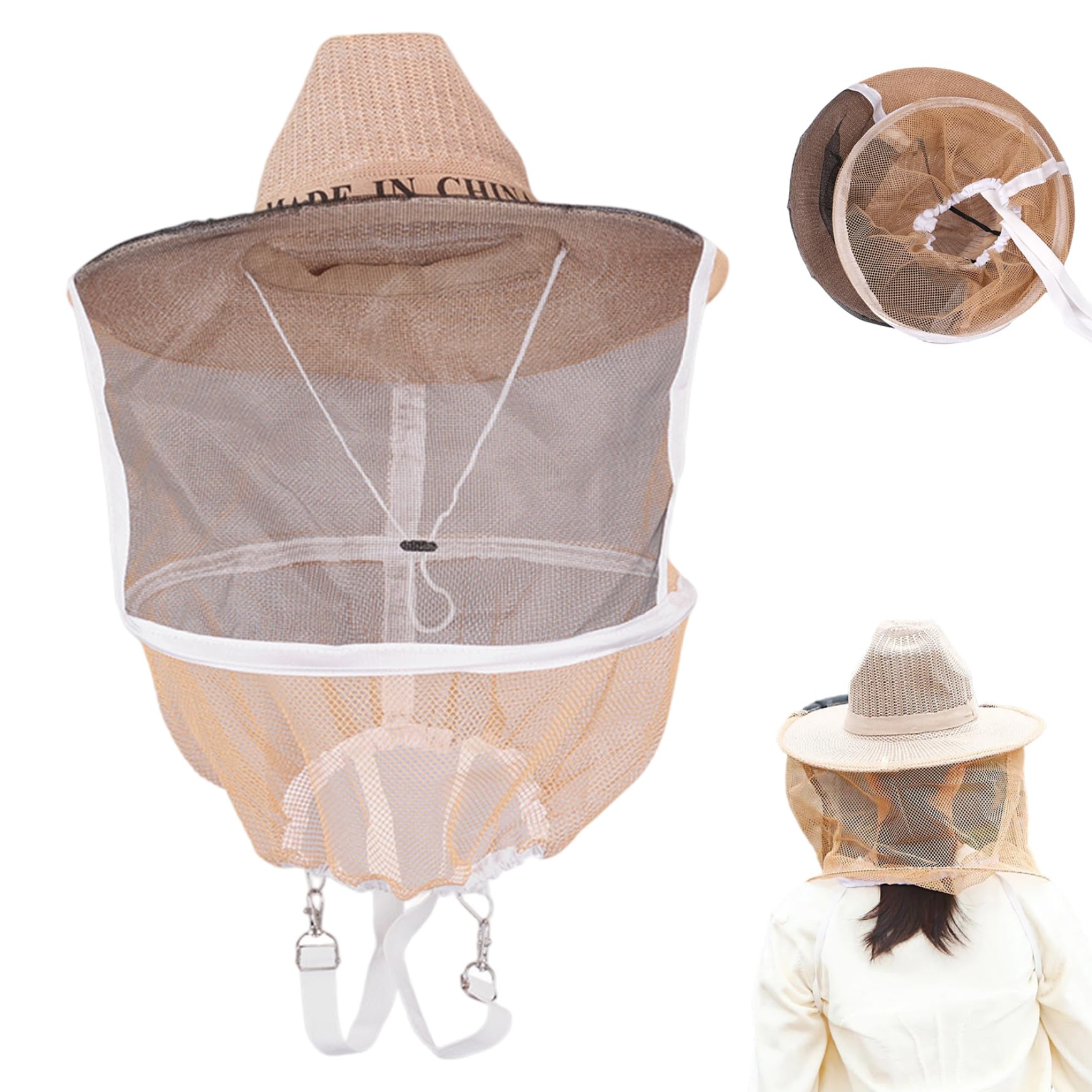 Gorro de apicultor con red protectora transpirable y velo integrado 7